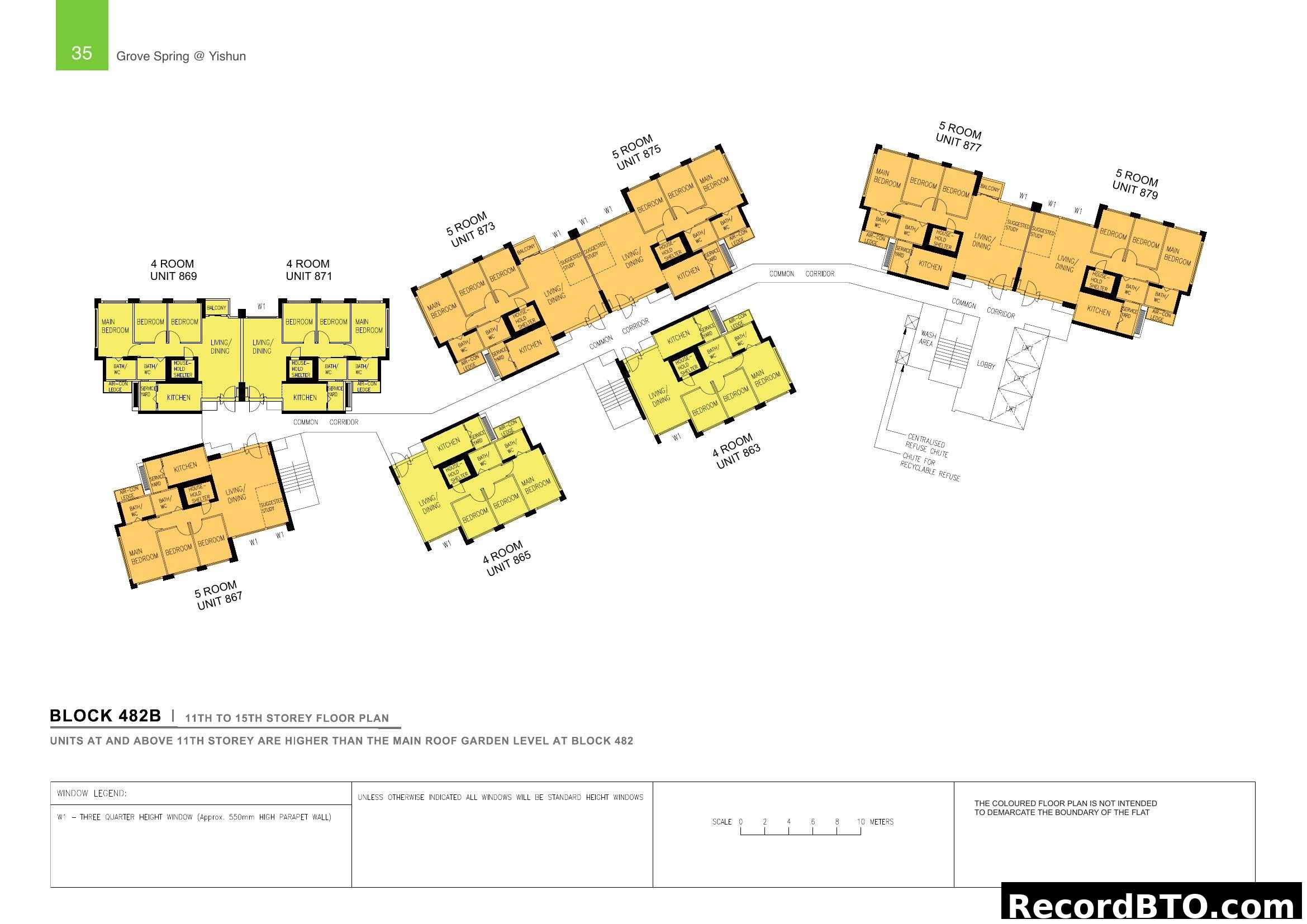 Grove Spring @ Yishun - Block 482B Floor Plan (11-15 Storey)