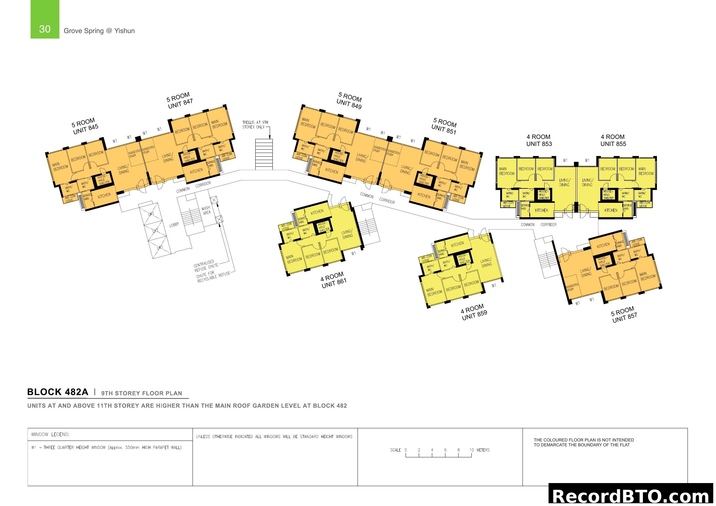 Grove Spring @ Yishun Block 482A 9th Storey Floor Plan