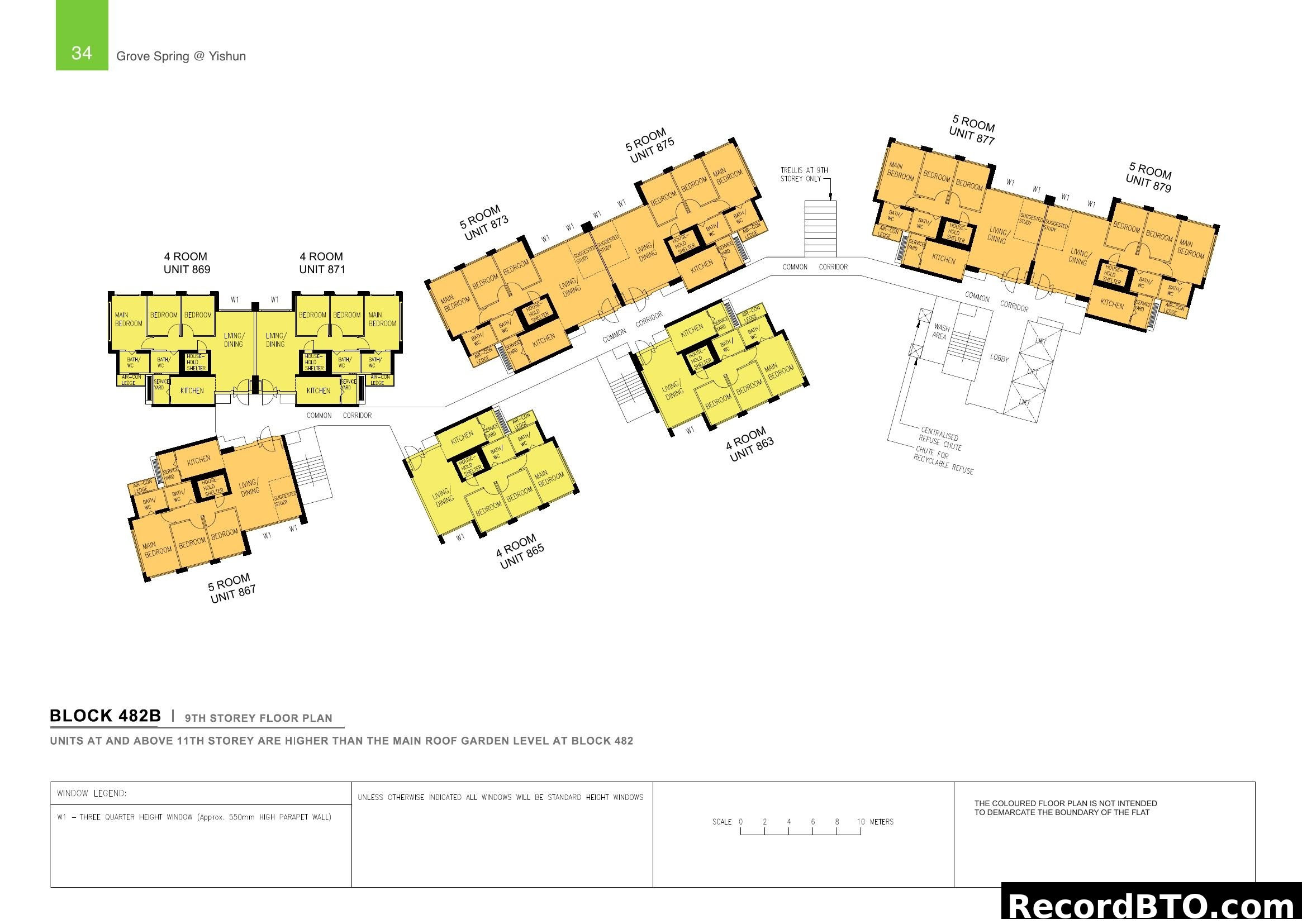 Grove Spring @ Yishun Block 482B 9th Storey Floor Plan