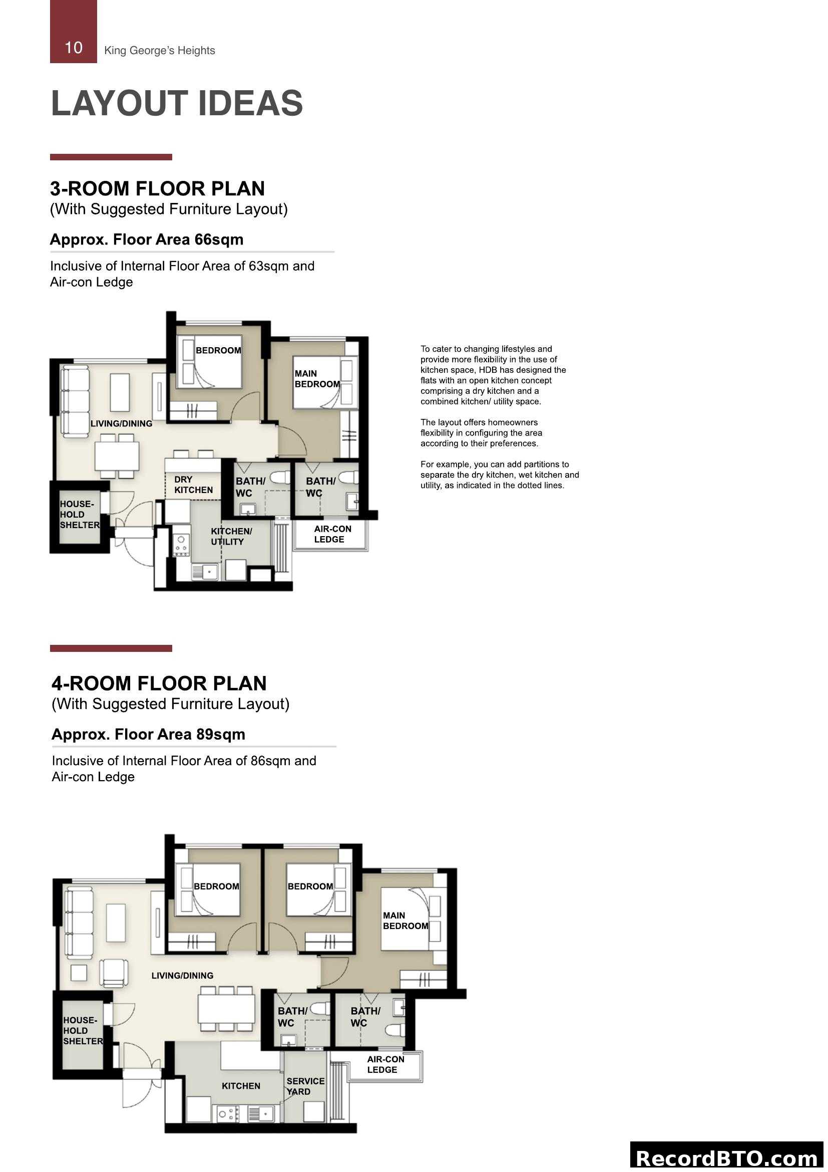 HDB 3-Room and 4-Room Layout Ideas