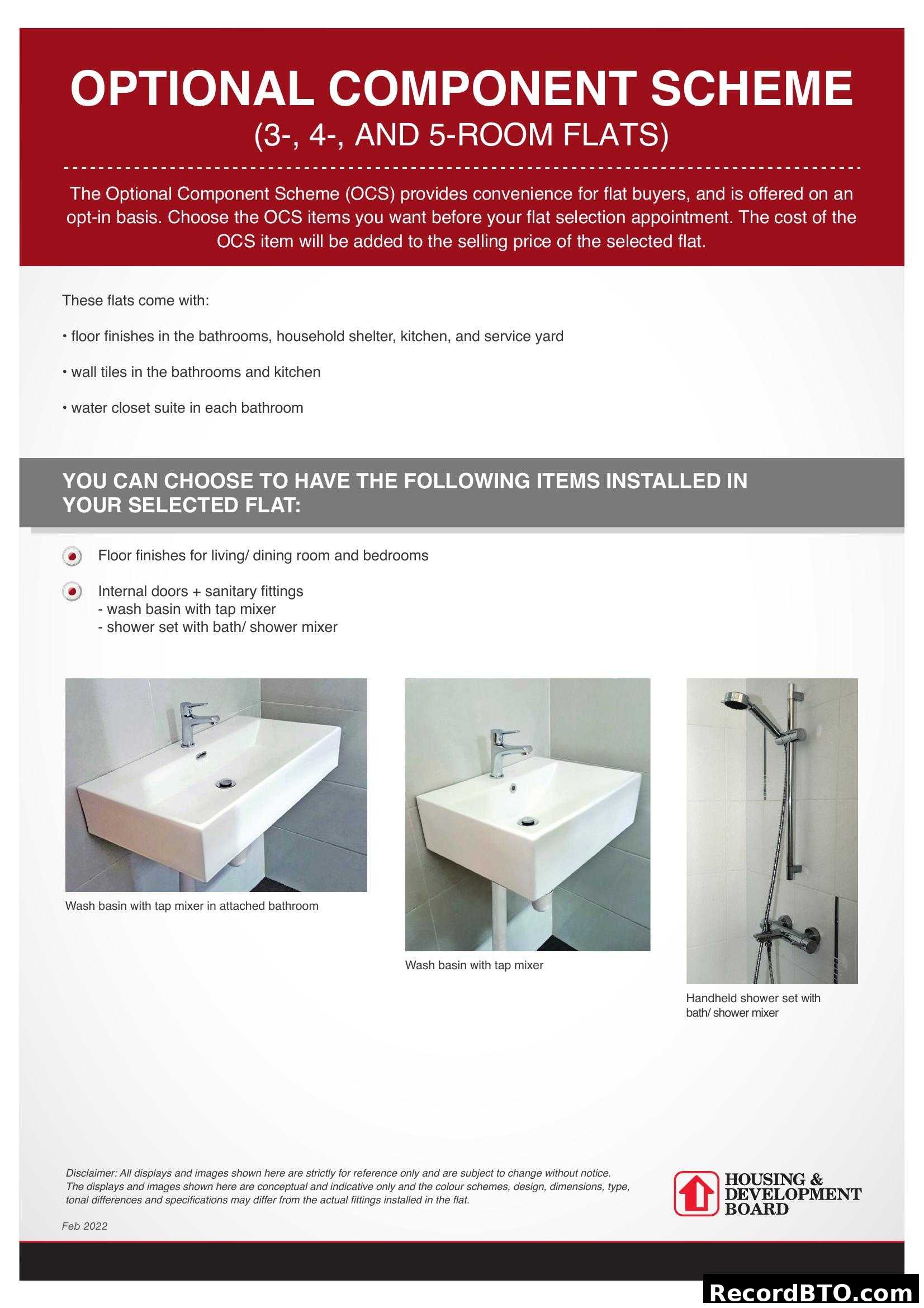 Optional Component Scheme (3-, 4-, and 5-Room Flats)