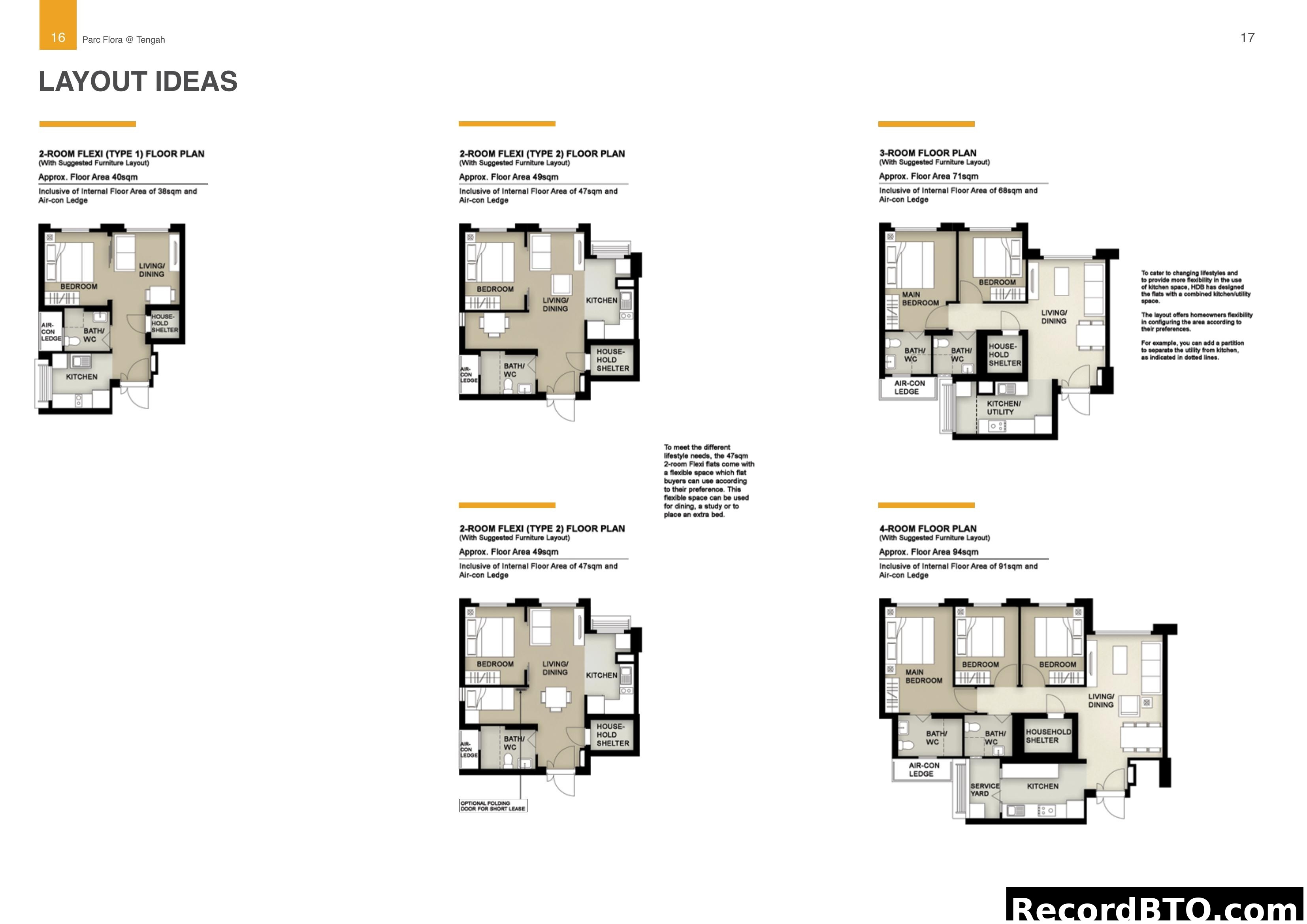 Parc Flora @ Tengah HDB Flat Layout Ideas