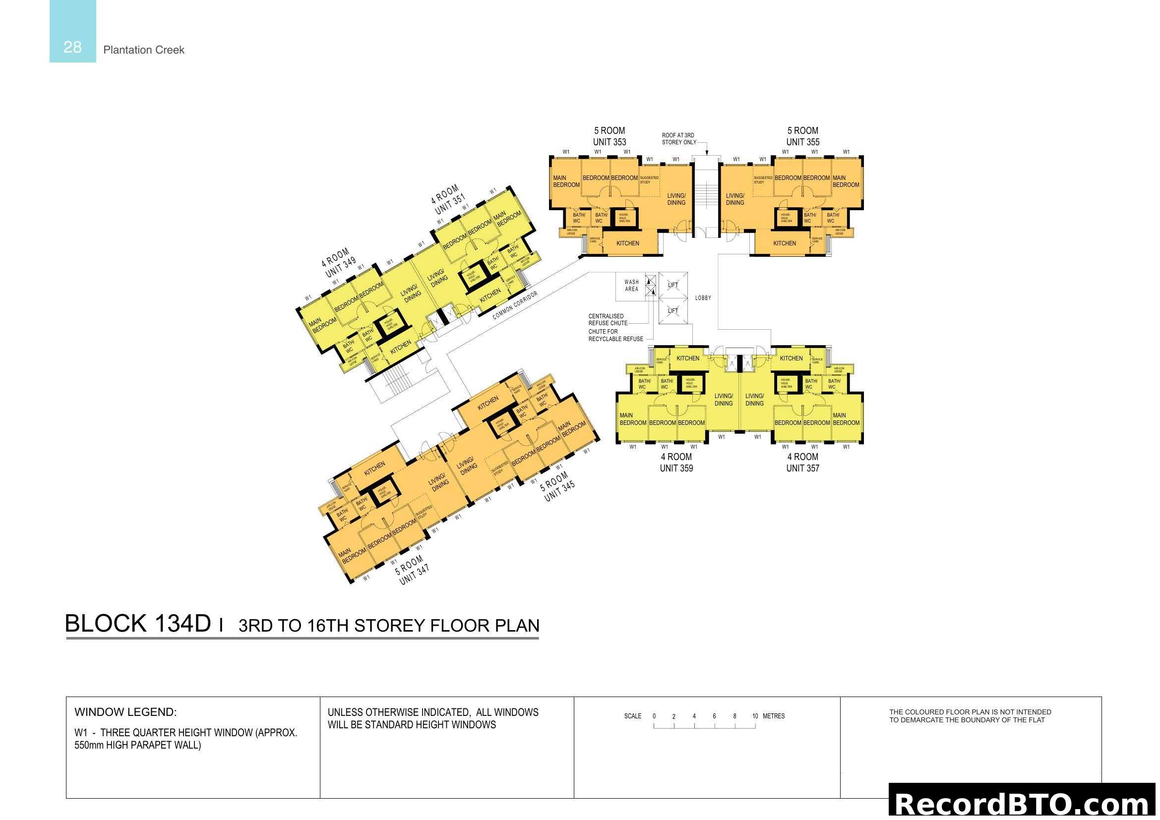 Block 134D 3rd to 16th Storey Floor Plan