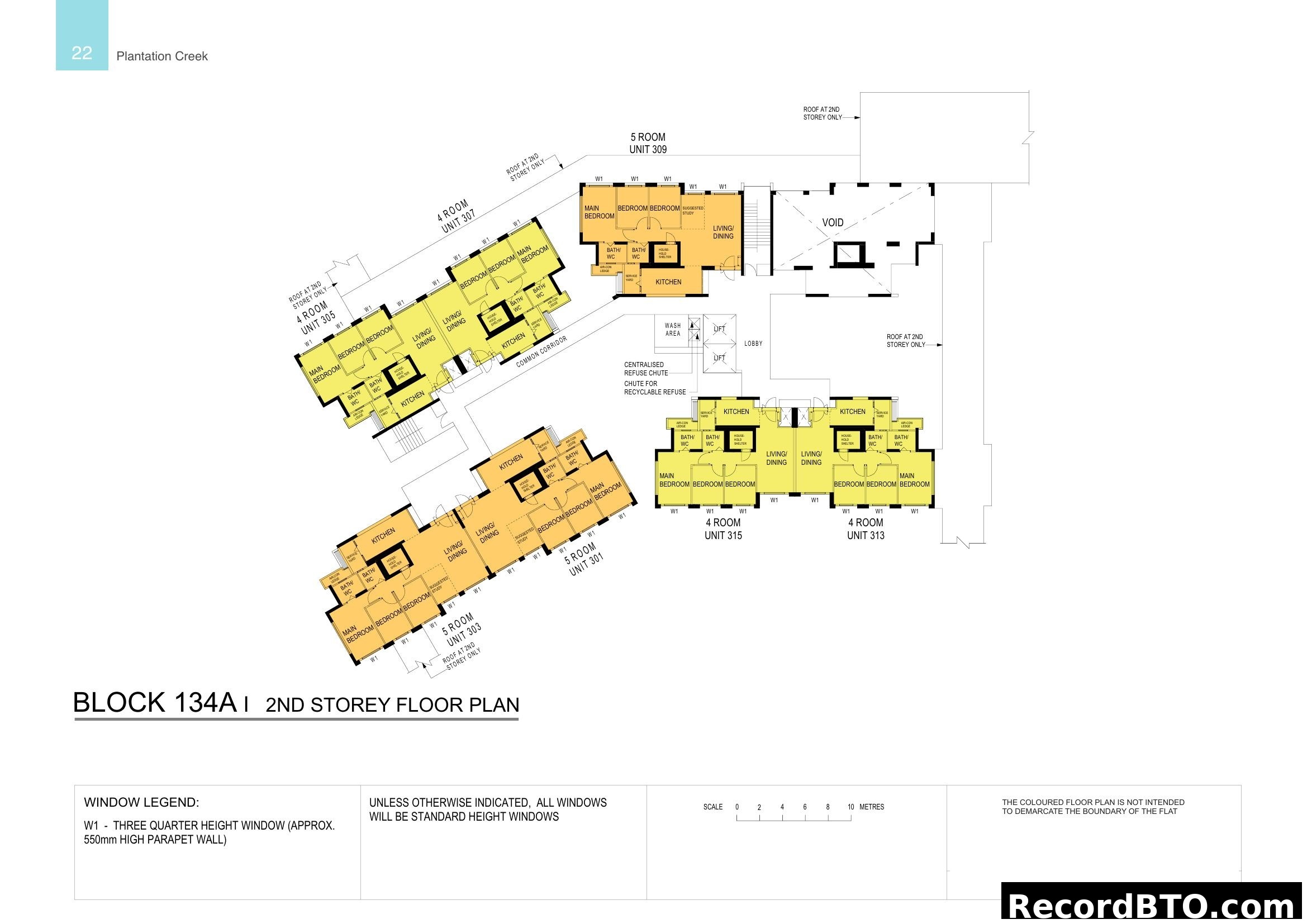 Block 134A1 2nd Storey Floor Plan at Plantation Creek