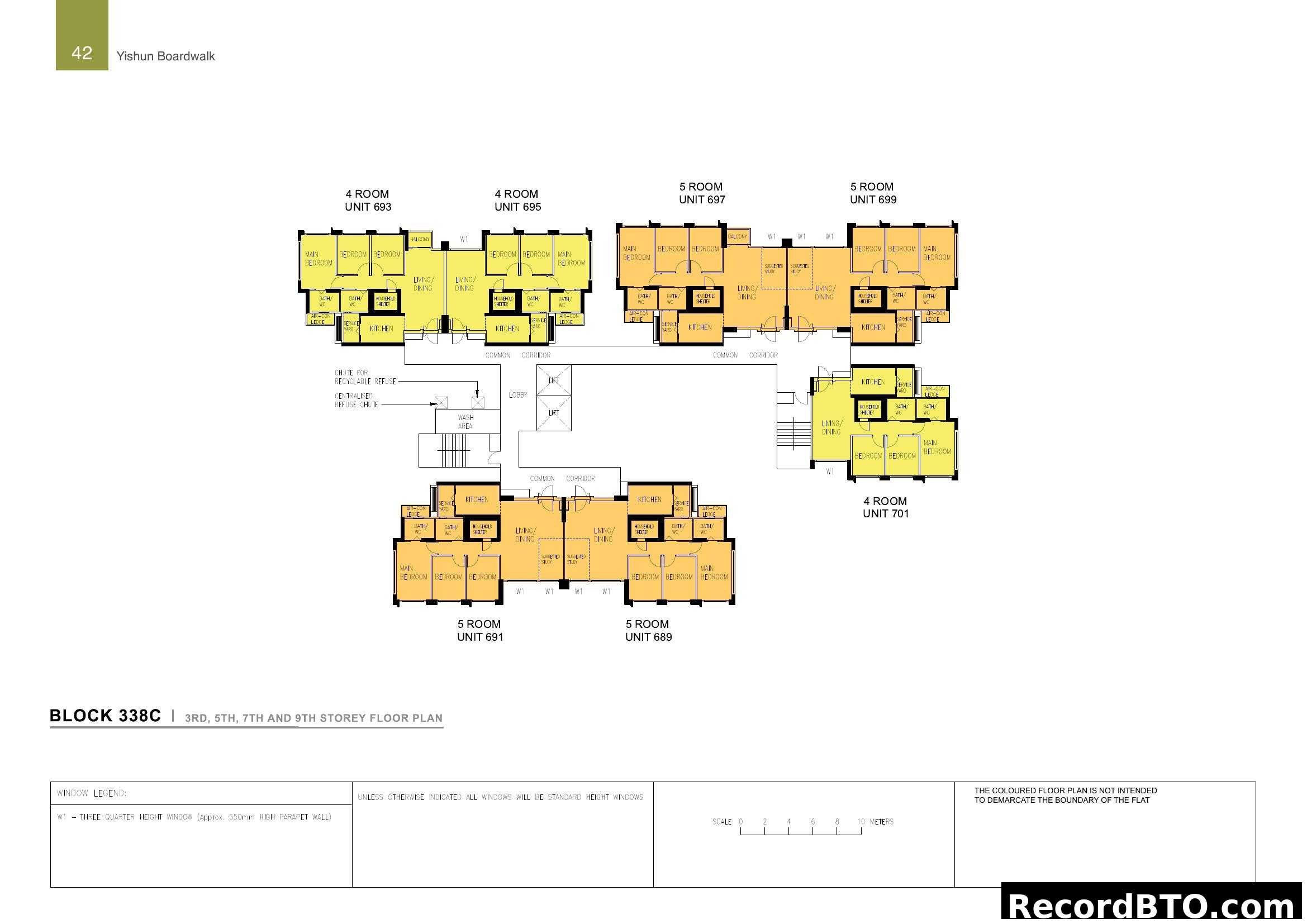 Block 338C Floor Plan (3rd, 5th, 7th, 9th Storey)