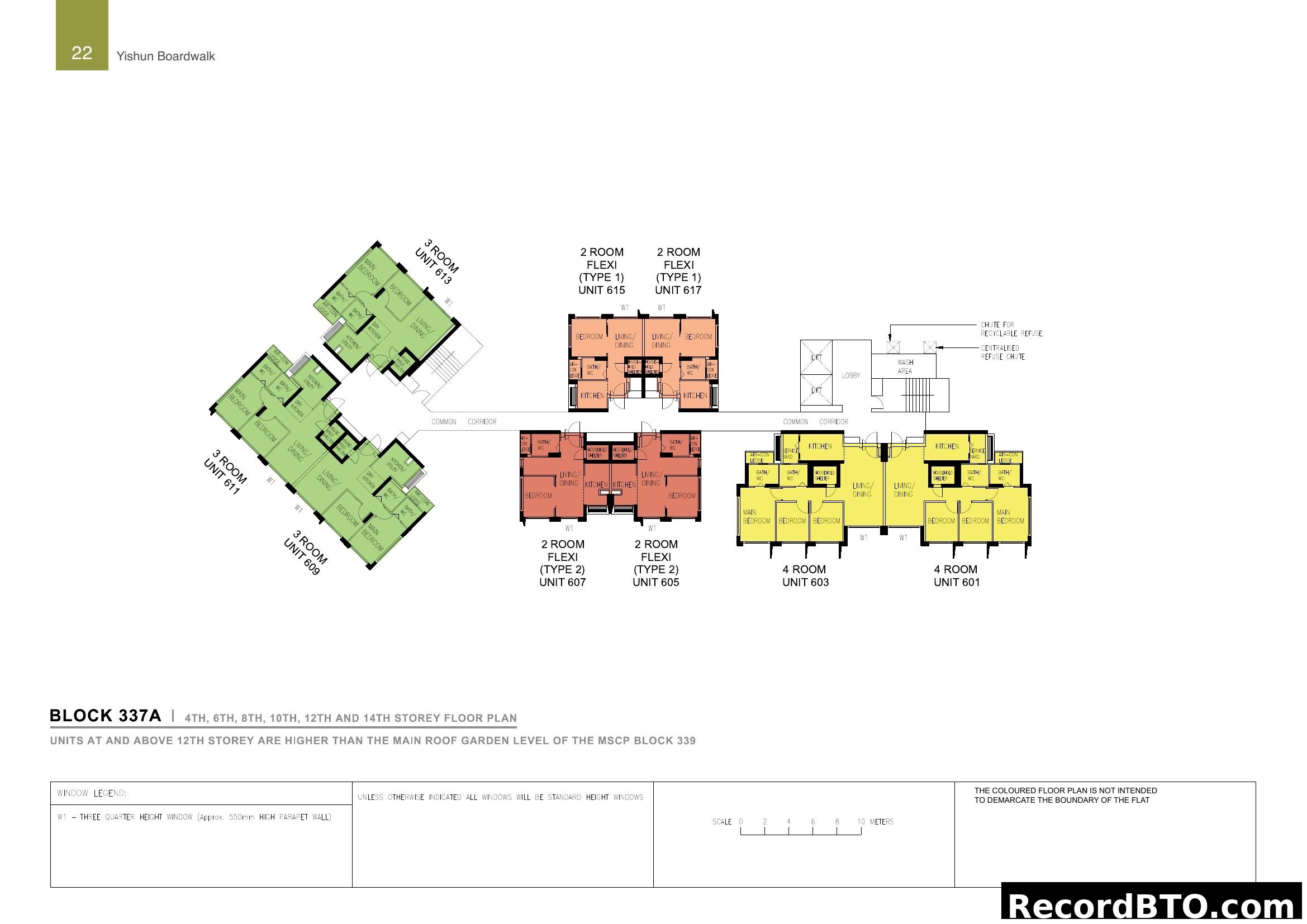 Yishun Boardwalk Block 337A Floor Plan (Units 601-617)