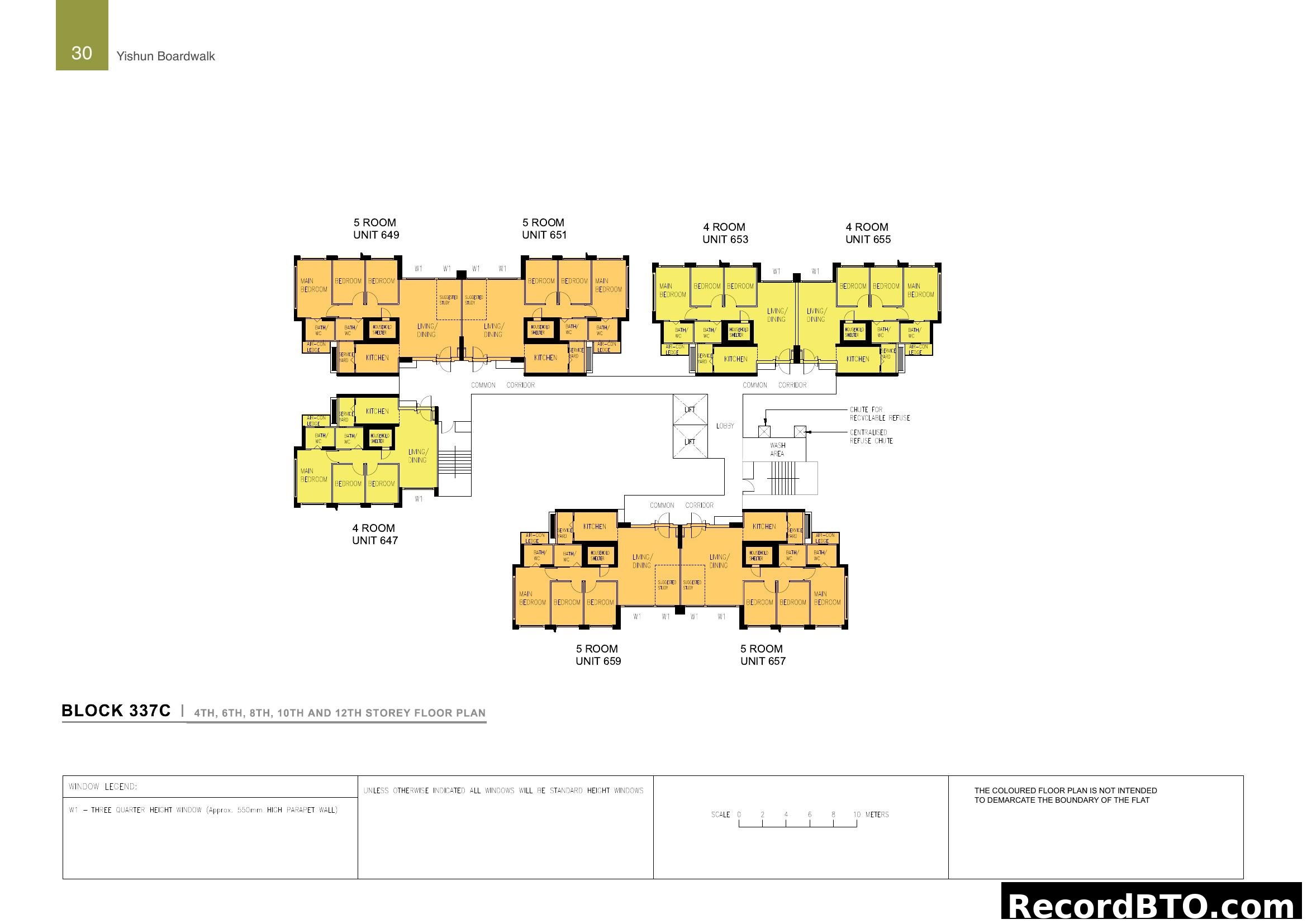 Yishun Boardwalk - Block 337C Floor Plan (4th, 6th, 8th, 10th, 12th Storey)