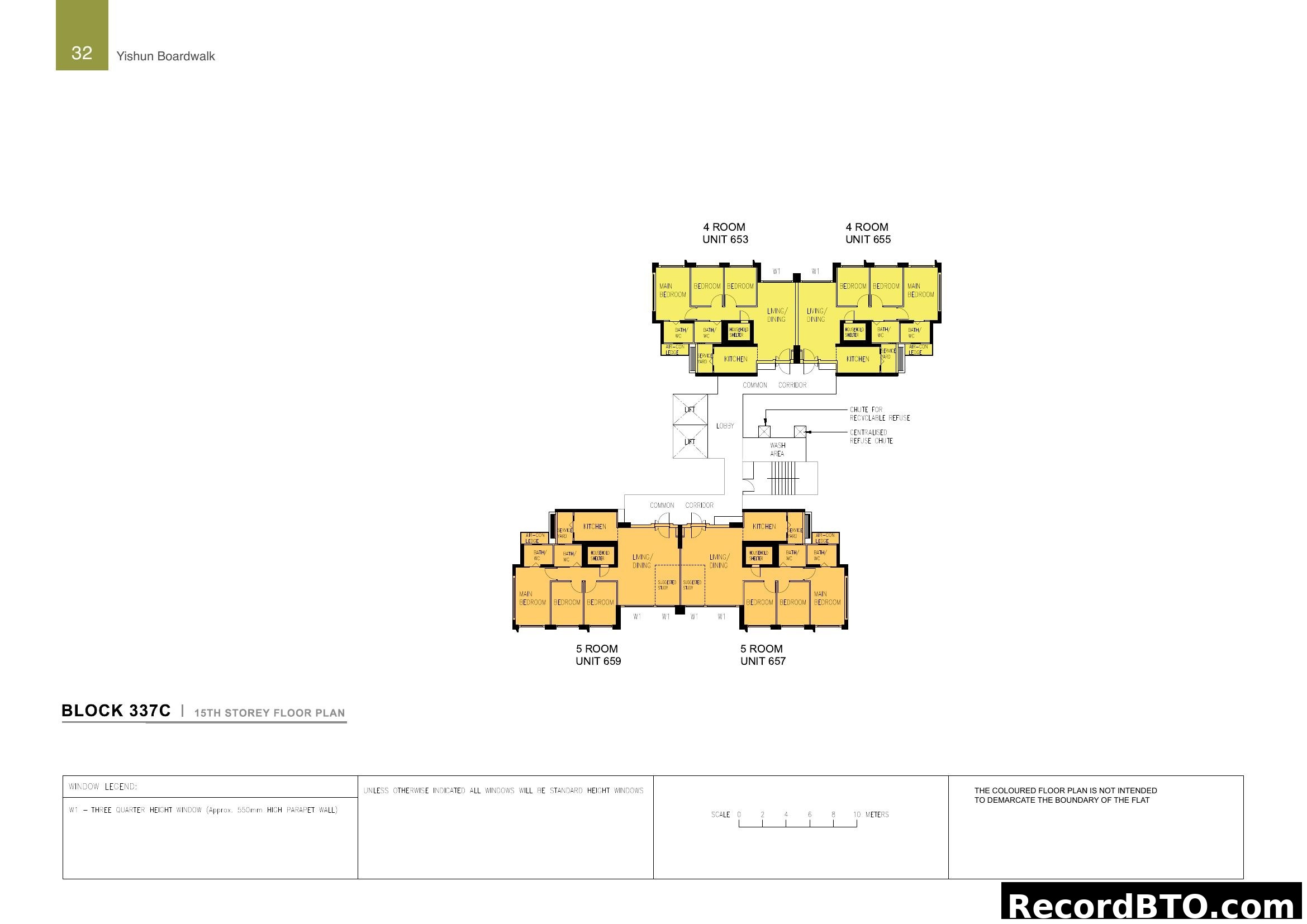 Yishun Boardwalk Block 337C 15th Storey Floor Plan