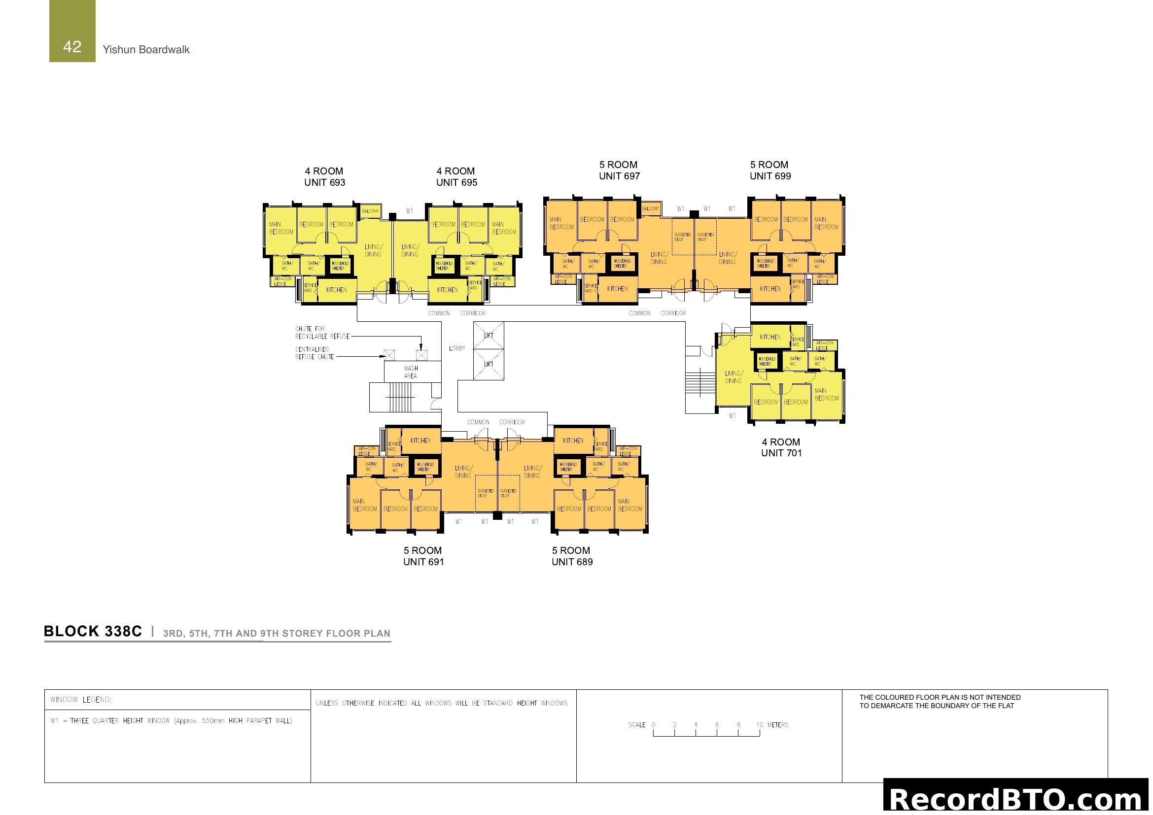 Block 338C Floor Plan (3rd, 5th, 7th, 9th Storey)