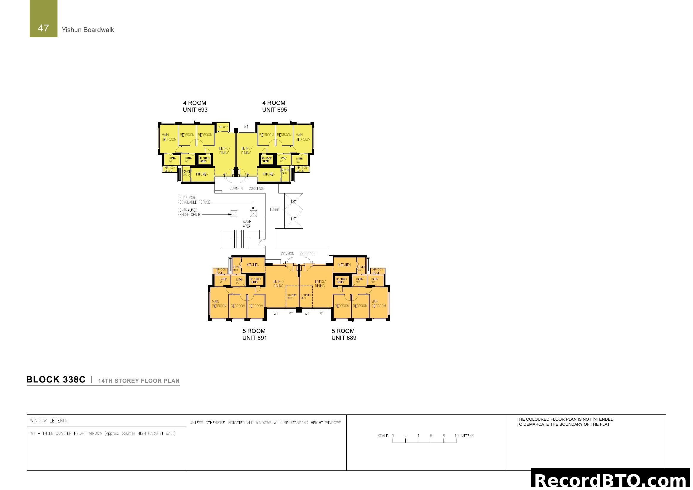 Block 338C, 14th Storey Floor Plan at Yishun Boardwalk