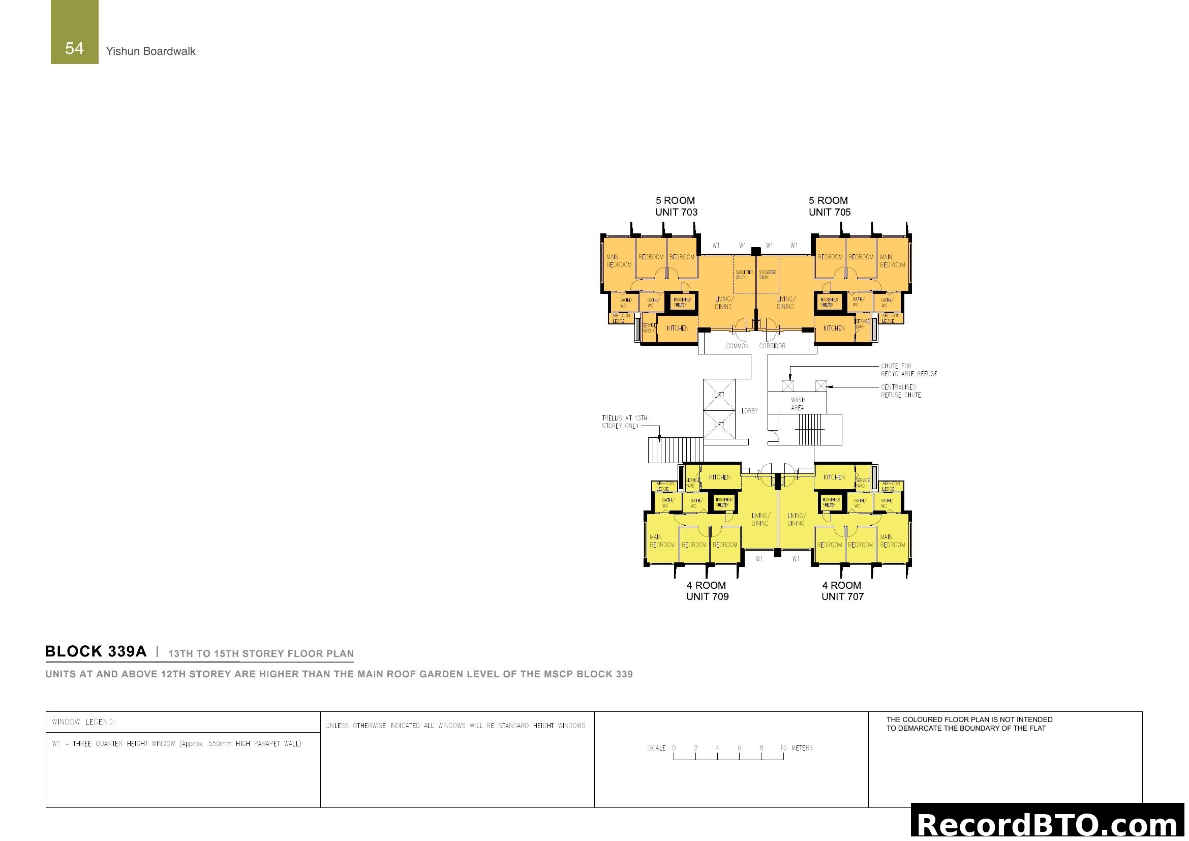 Yishun Boardwalk Block 339A 13-15 Storey Floor Plan