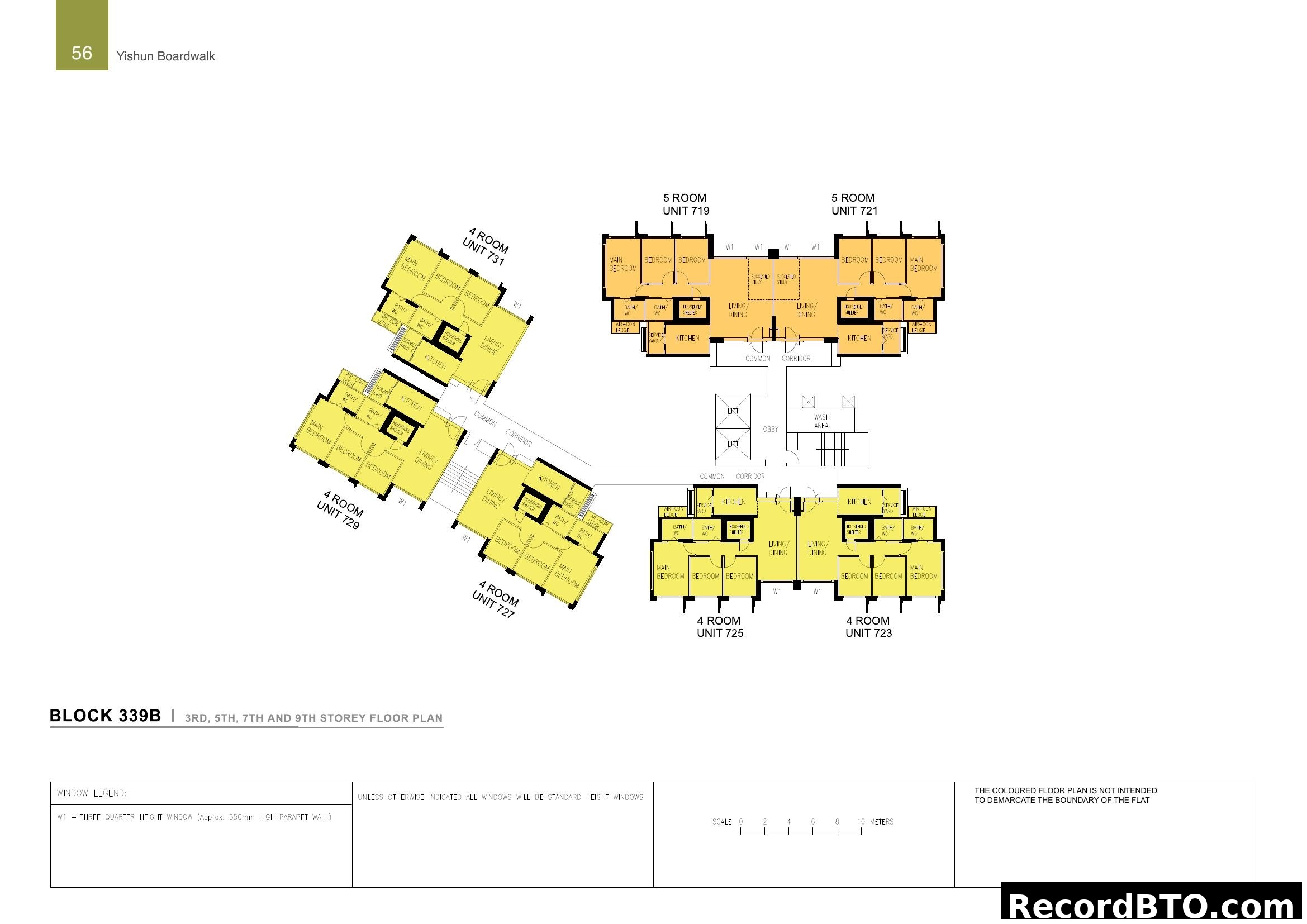 Block 339B Floor Plan (3rd, 5th, 7th, 9th Storey)