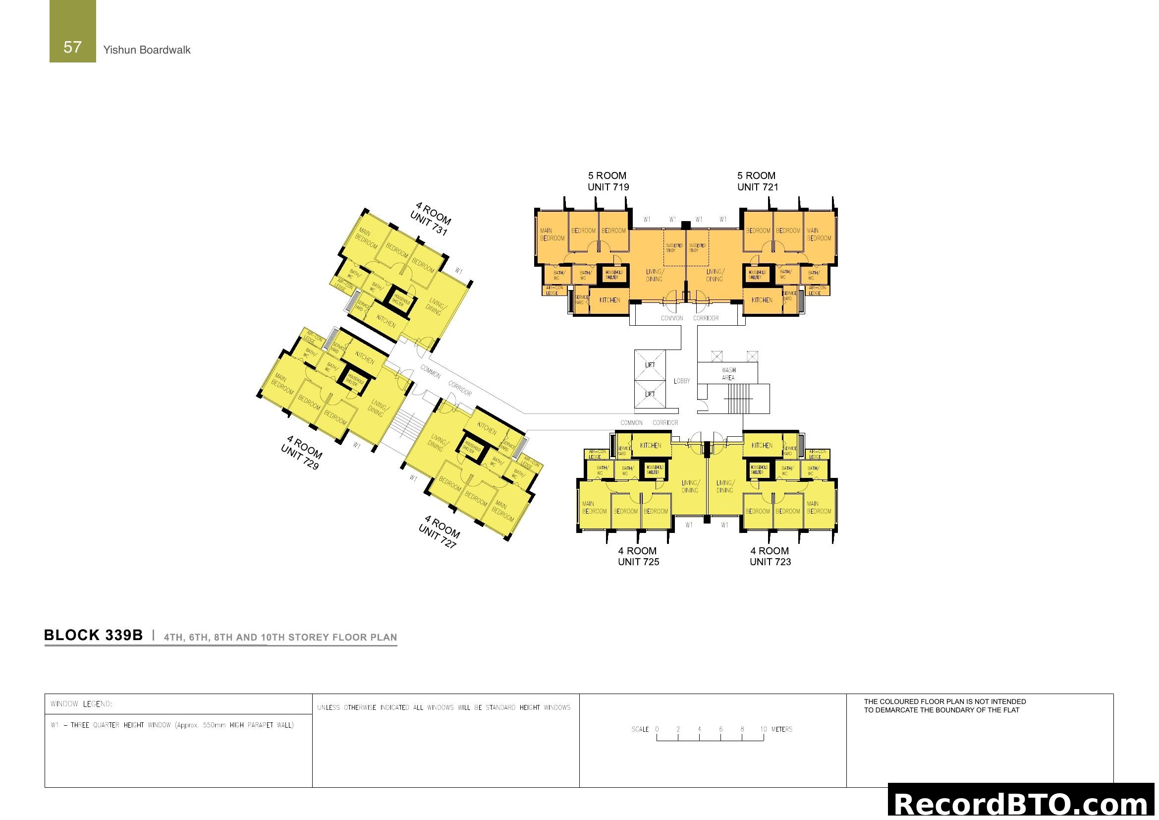 Block 339B Floor Plan (4th, 6th, 8th, 10th Storey), Yishun Boardwalk