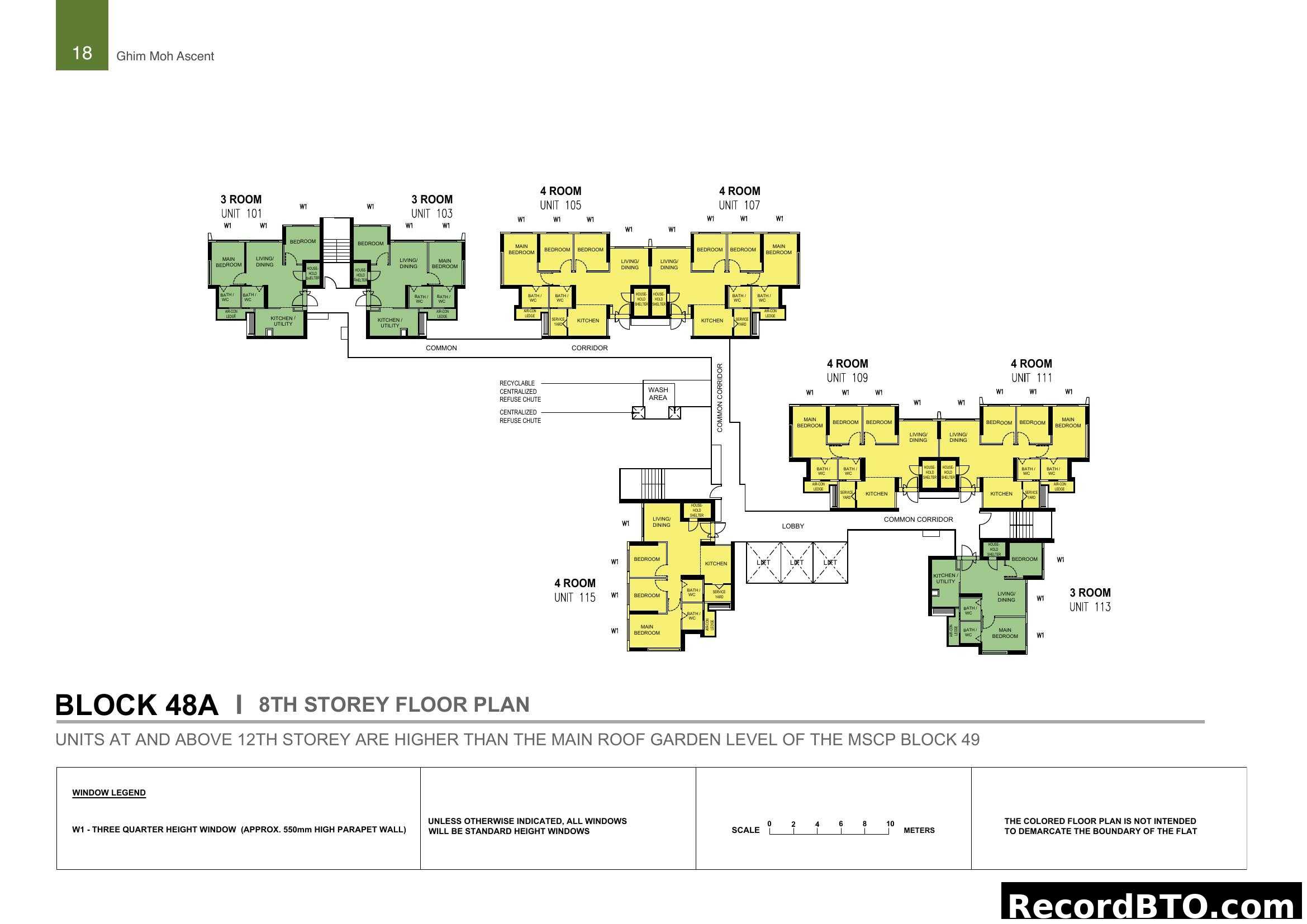 Block 48A 8th Storey Floor Plan - Ghim Moh Ascent