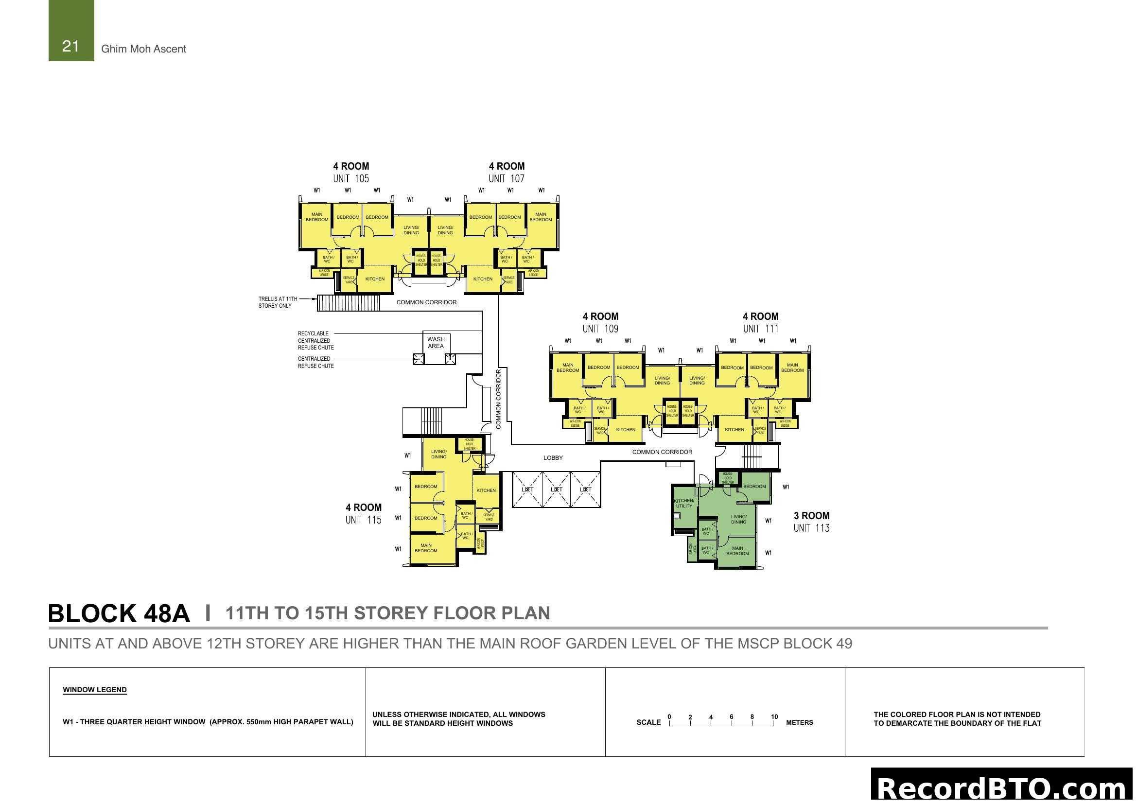 Ghim Moh Ascent Block 48A 11th-15th Storey Floor Plan