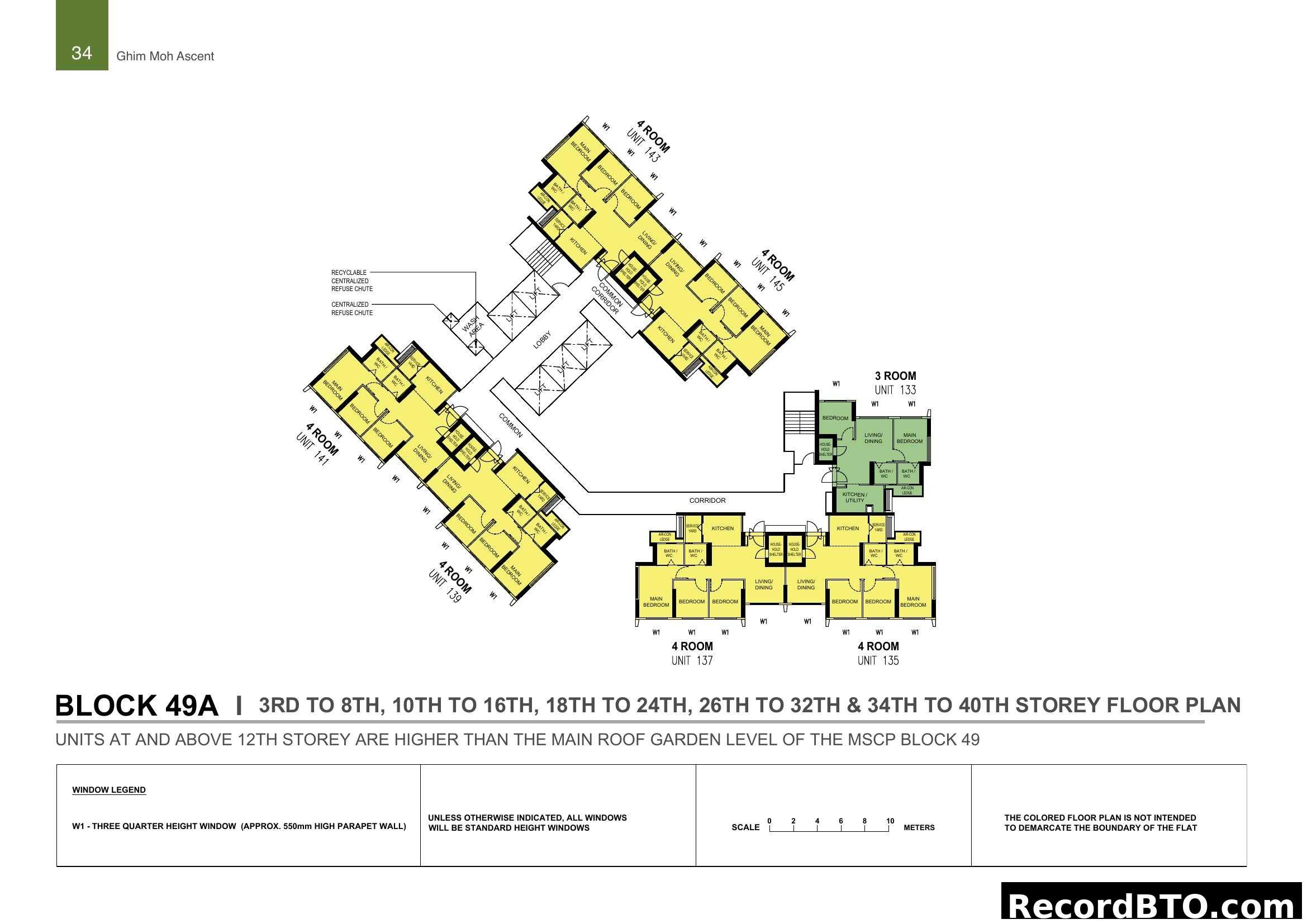 Ghim Moh Ascent Block 49A Floor Plan (3rd to 40th Storey)