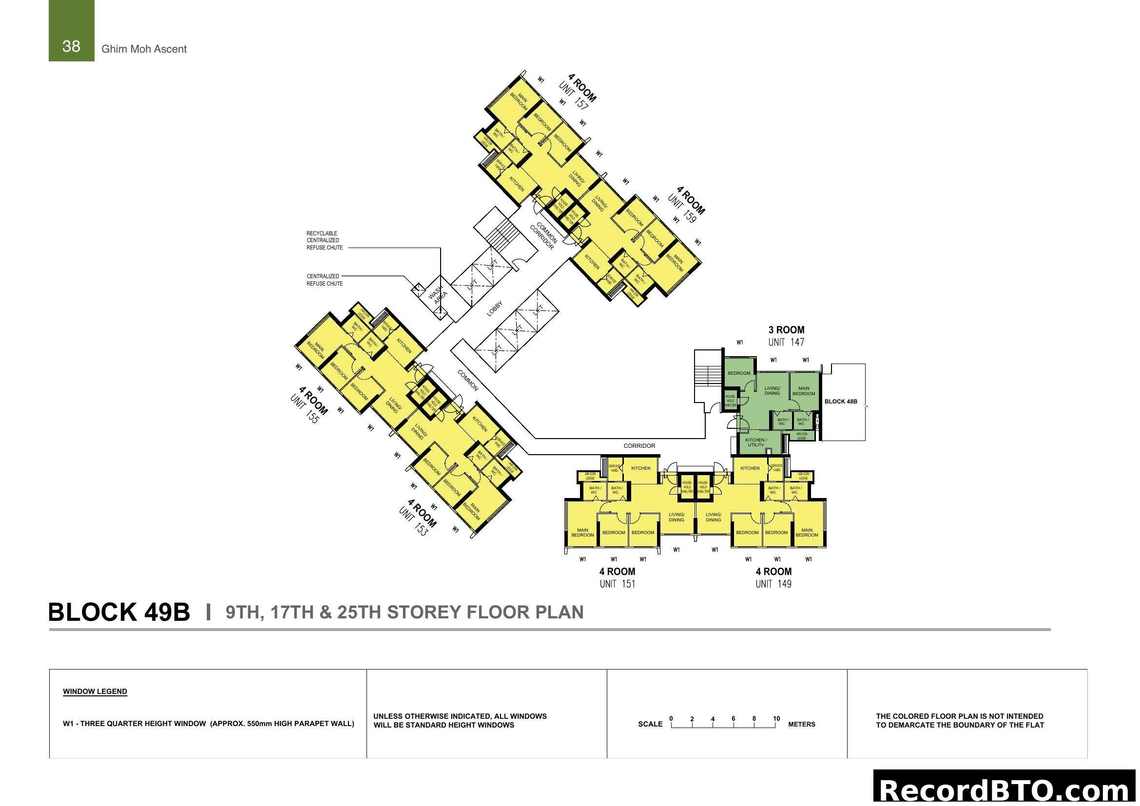 Ghim Moh Ascent Block 49B Floor Plan (9th, 17th, 25th Storeys)