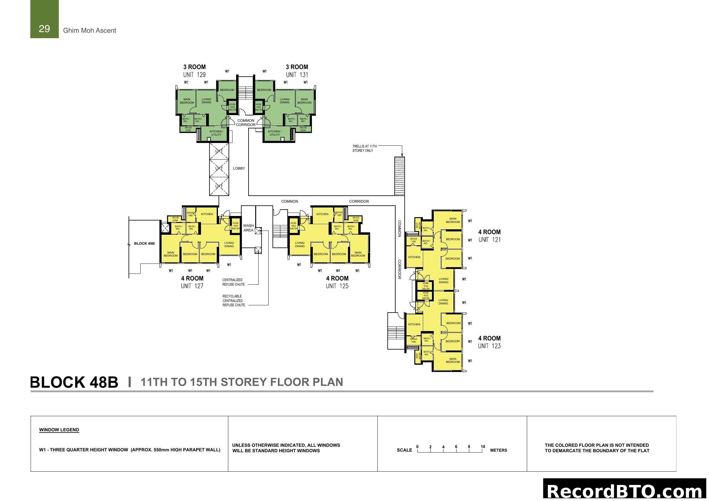 Ghim Moh Ascent Block 48B 11th to 15th Storey Floor Plan