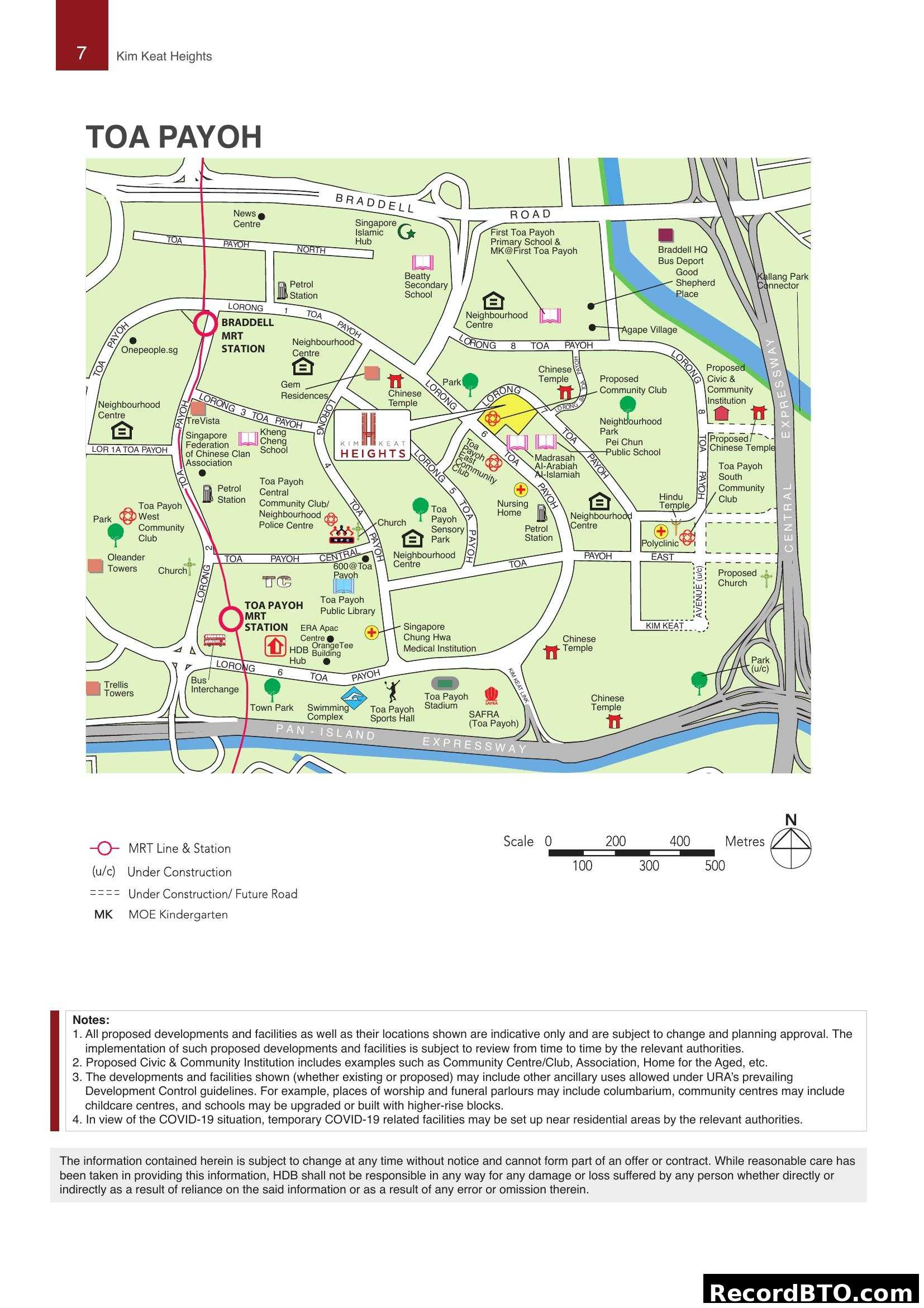 Toa Payoh Kim Keat Heights Location Map