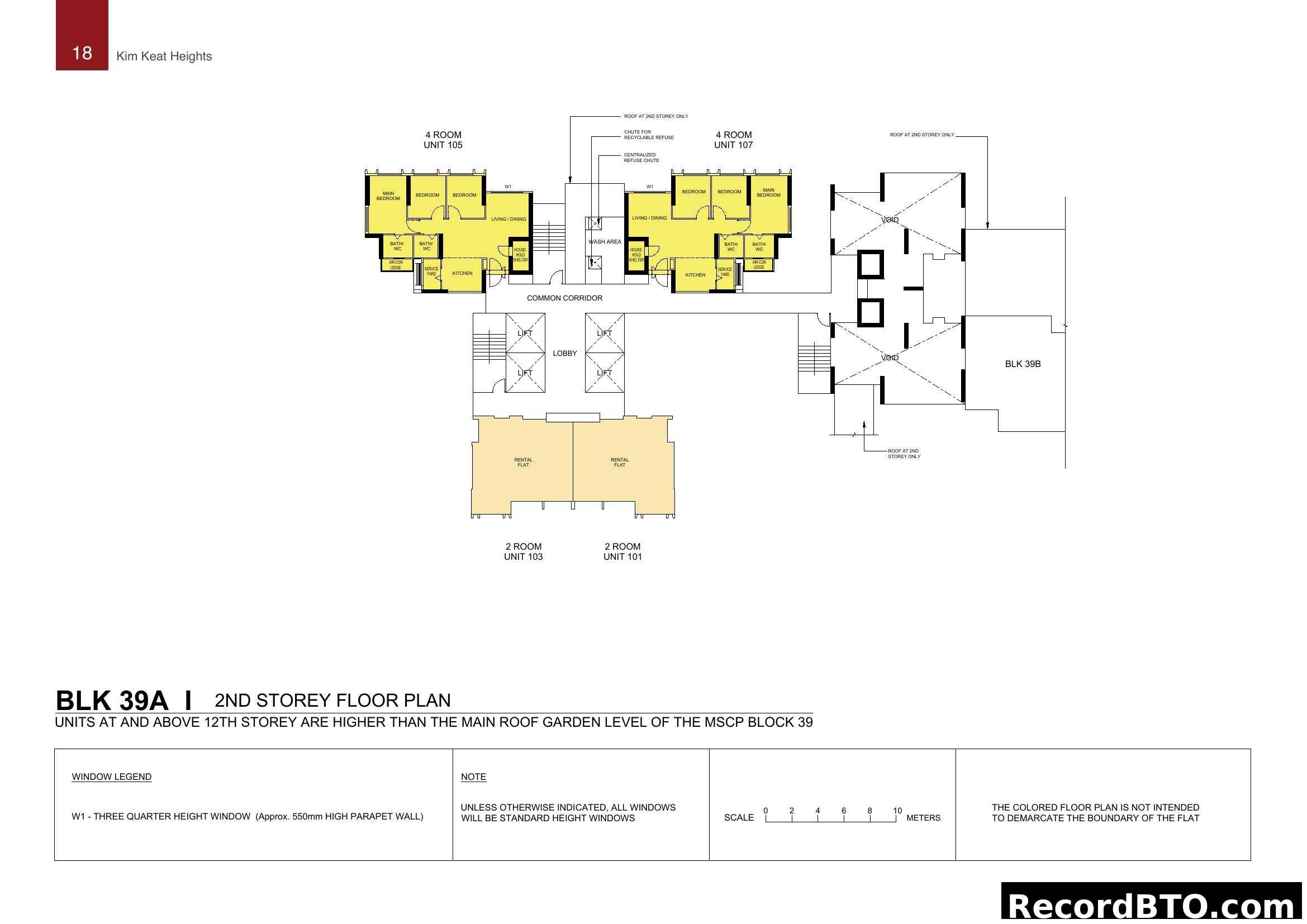 Kim Keat Heights Block 39A 2nd Storey Floor Plan