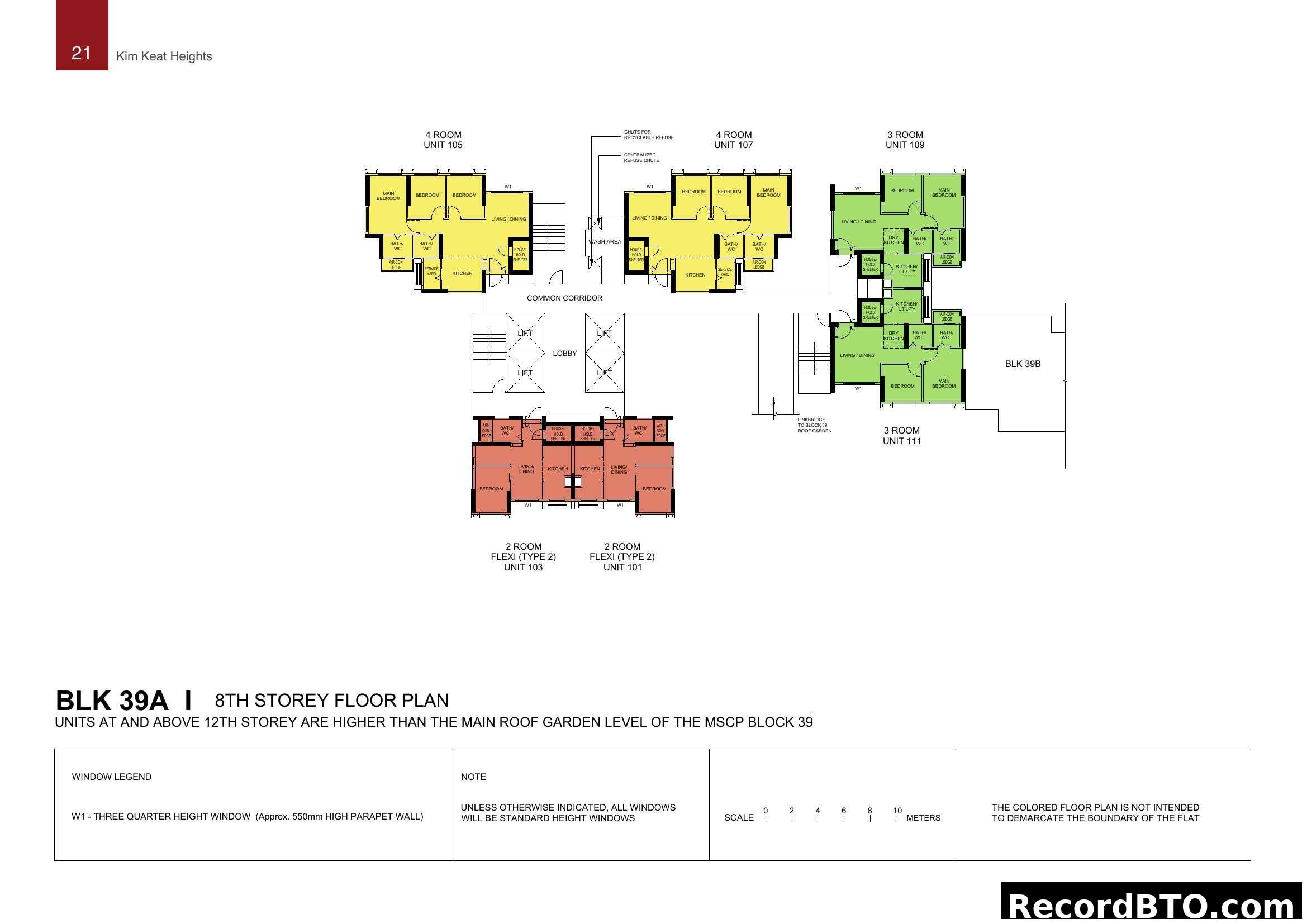 BLK 39A 8th Storey Floor Plan - Kim Keat Heights