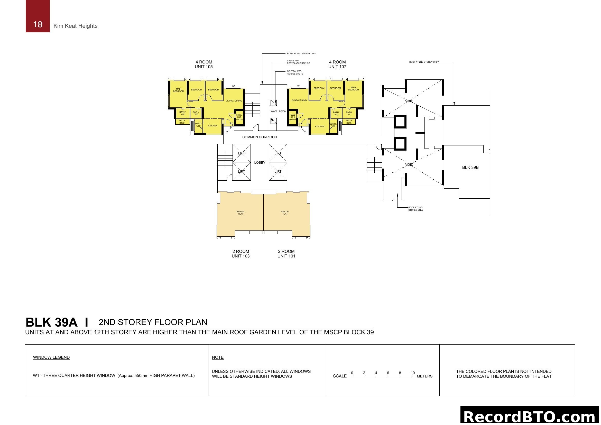 Kim Keat Heights Block 39A 2nd Storey Floor Plan