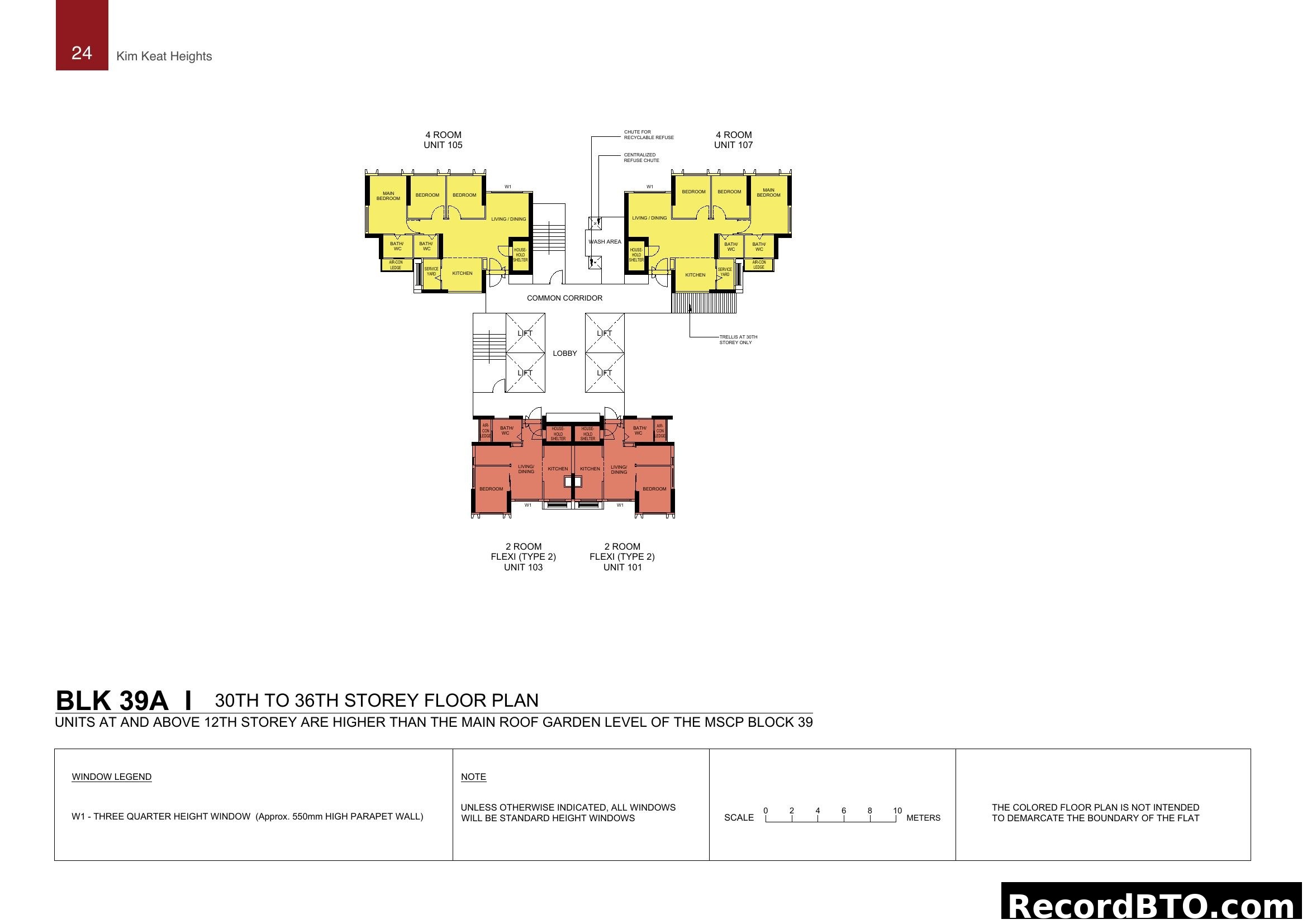 Kim Keat Heights Blk 39A Floor Plan (30-36 Storey)