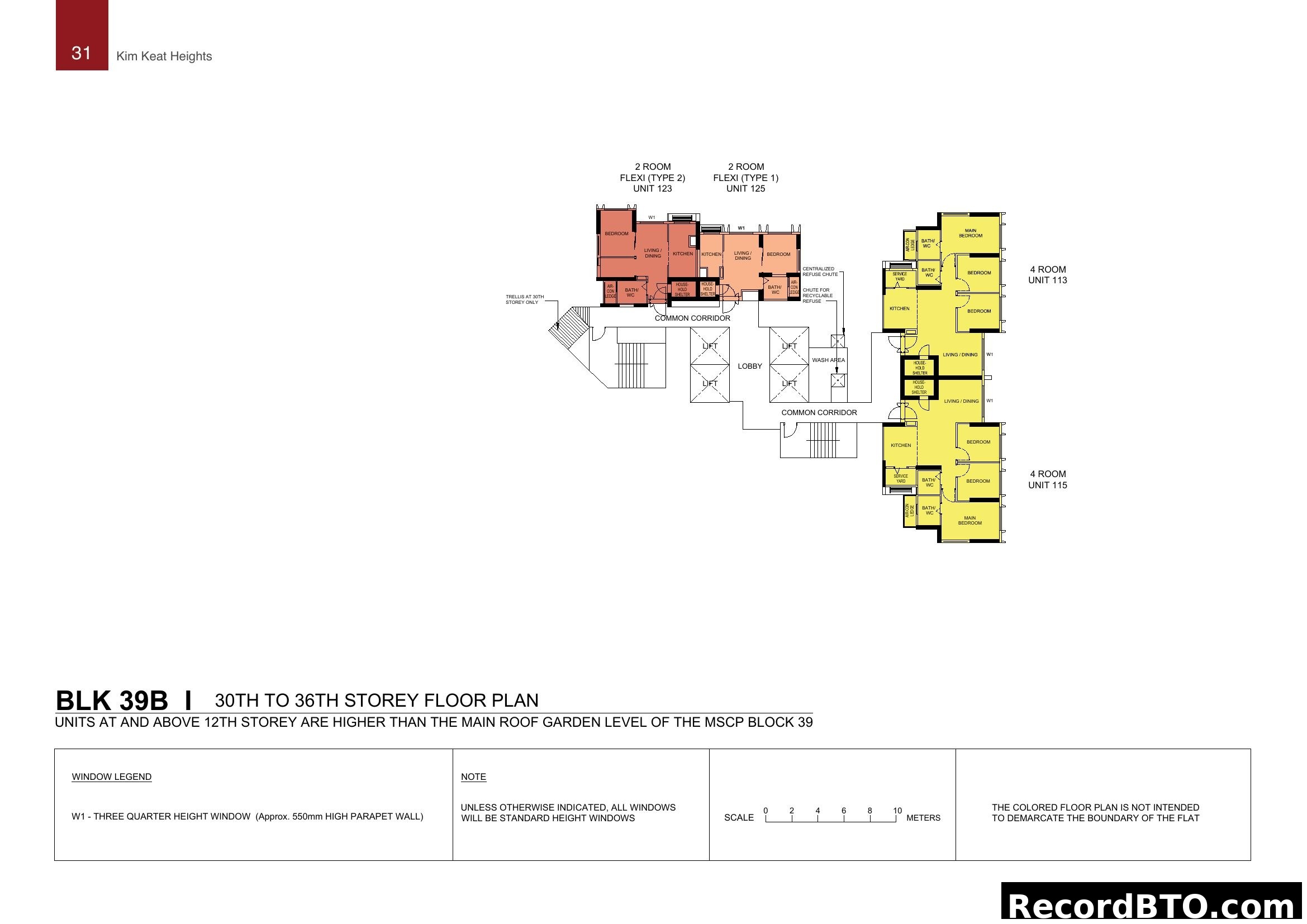 BLK 39B Floor Plan (30th to 36th Storey)