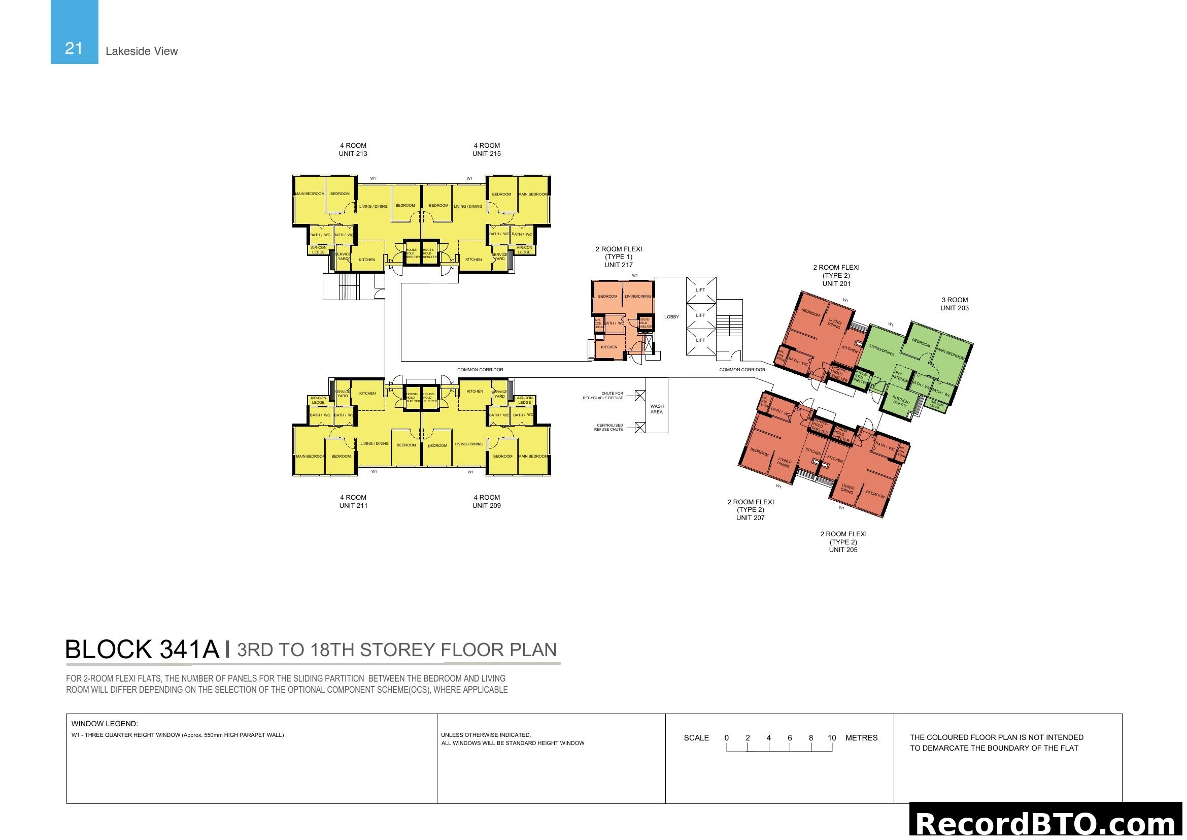 Block 341A 3rd-18th Storey Floor Plan (Lakeside View)
