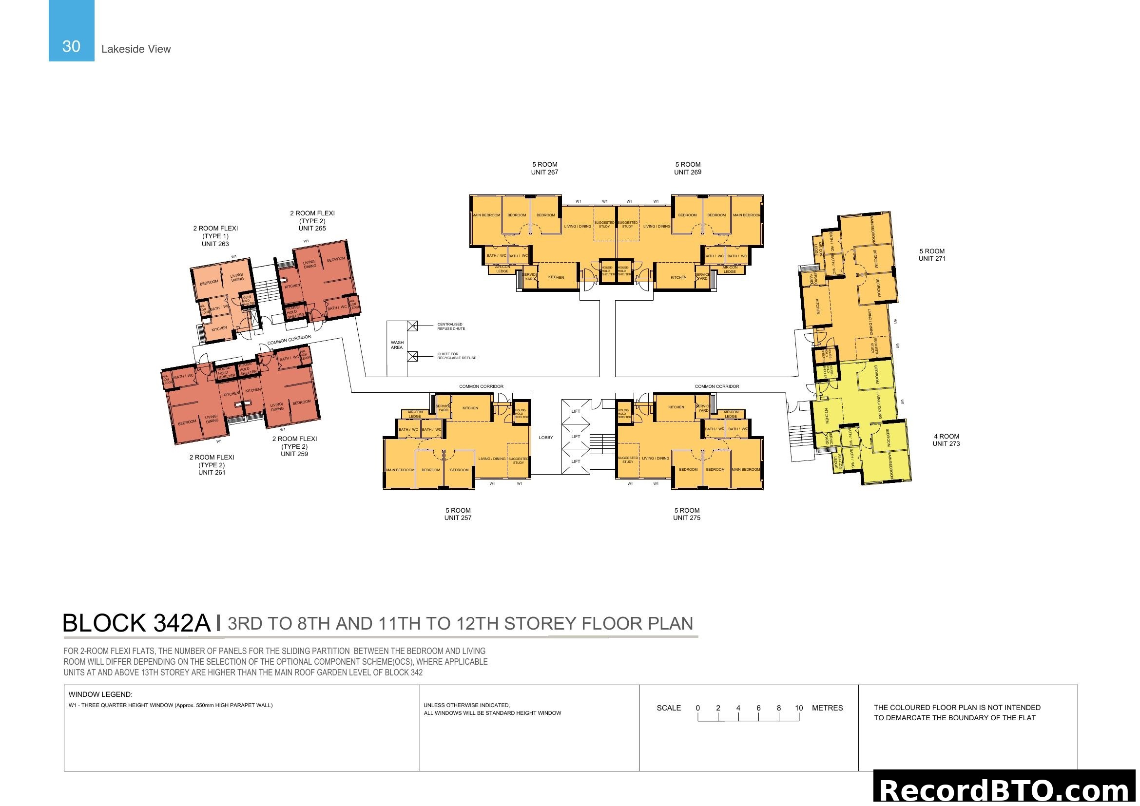 Lakeside View Block 342A 3rd-8th & 11th-12th Storey Floor Plan