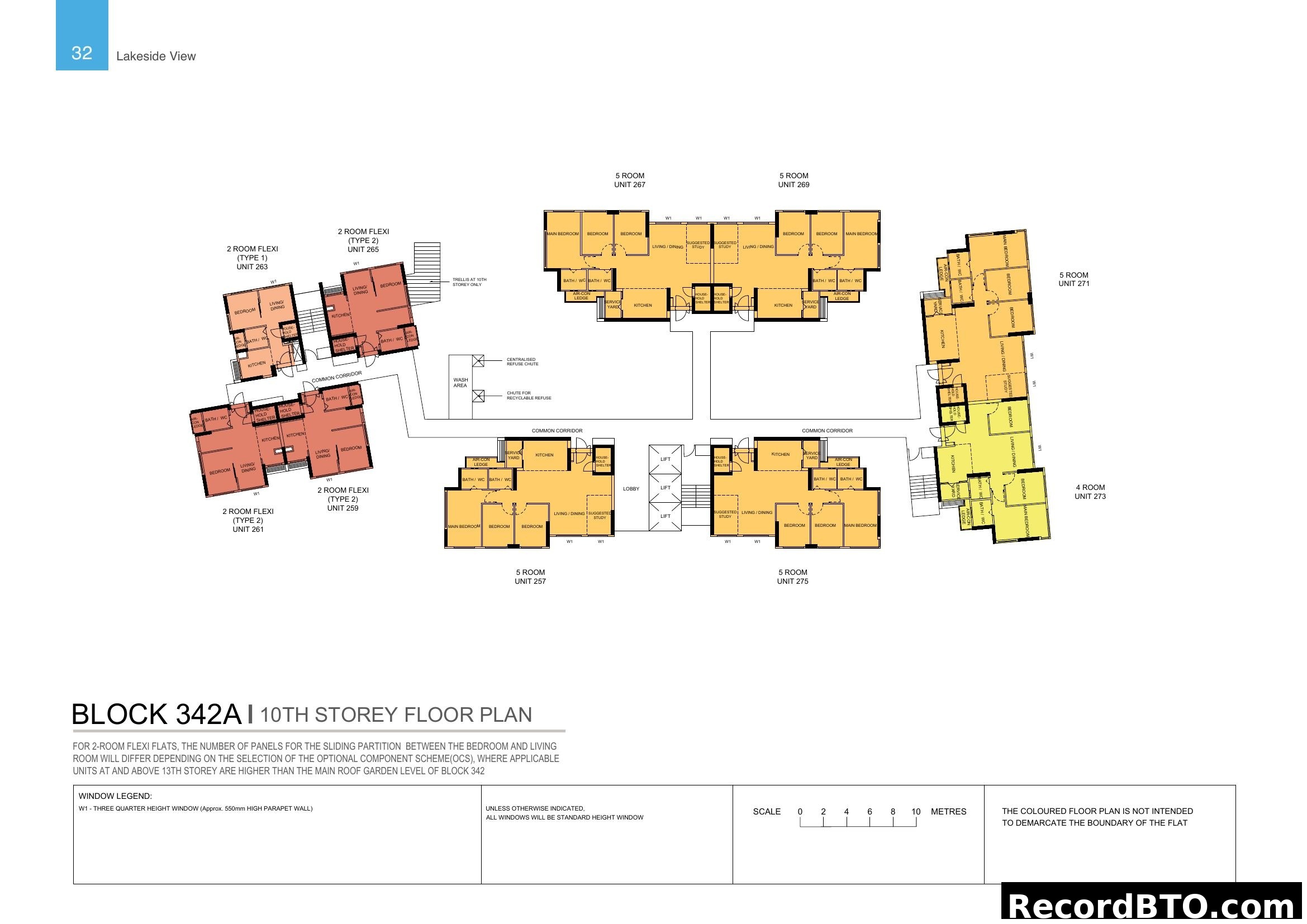 Block 342A 10th Storey Floor Plan - Various Units