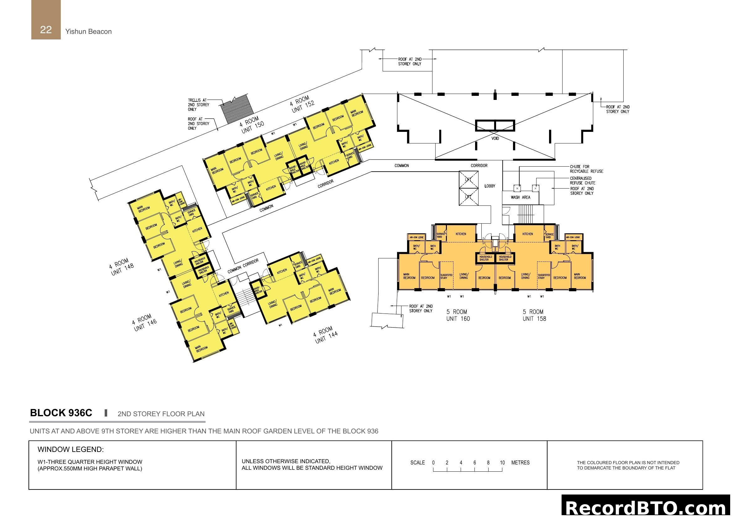 Yishun Beacon Block 936C - 2nd Storey Floor Plan