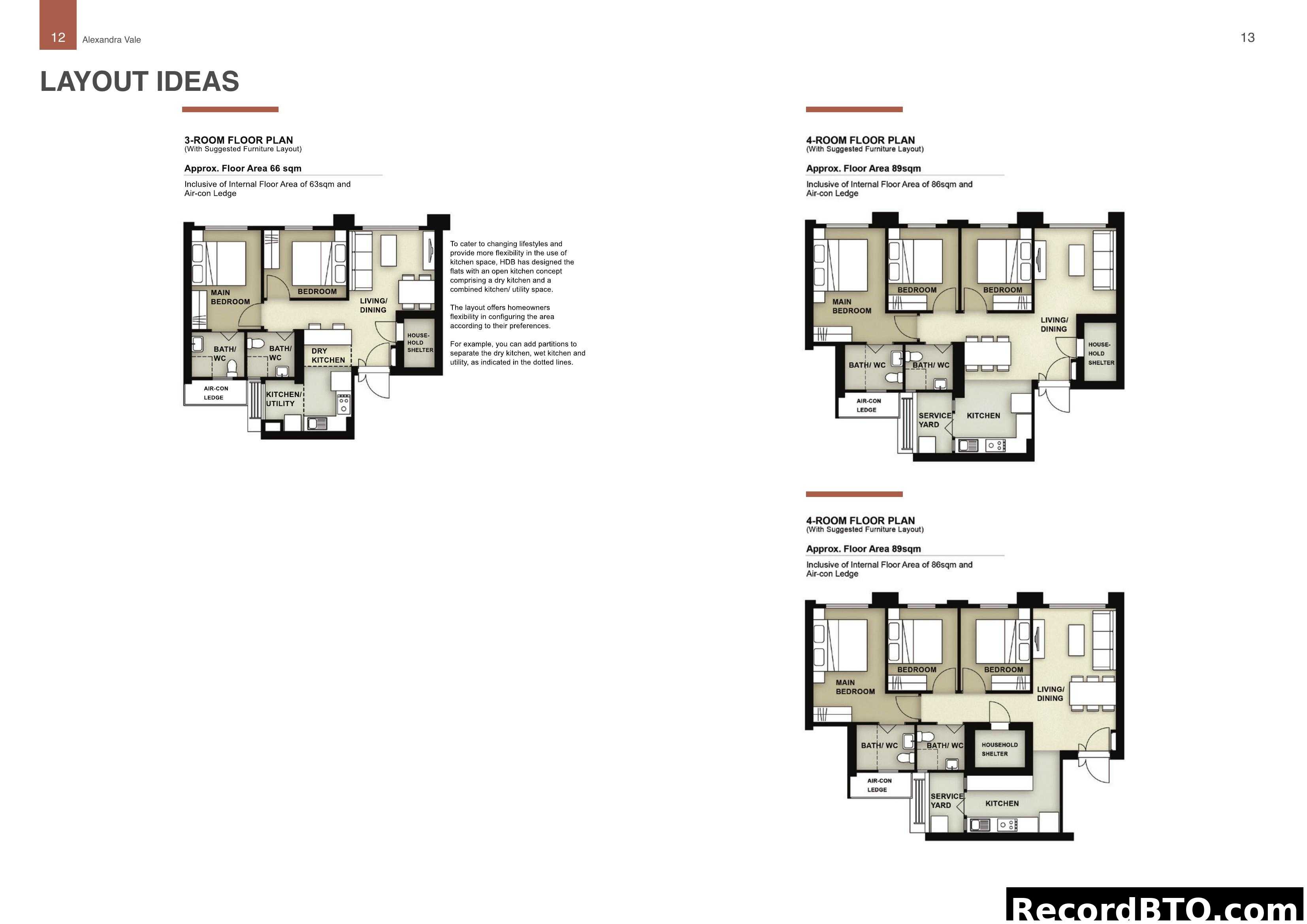 Alexandra Vale Layout Ideas: 3-Room & 4-Room Floor Plans