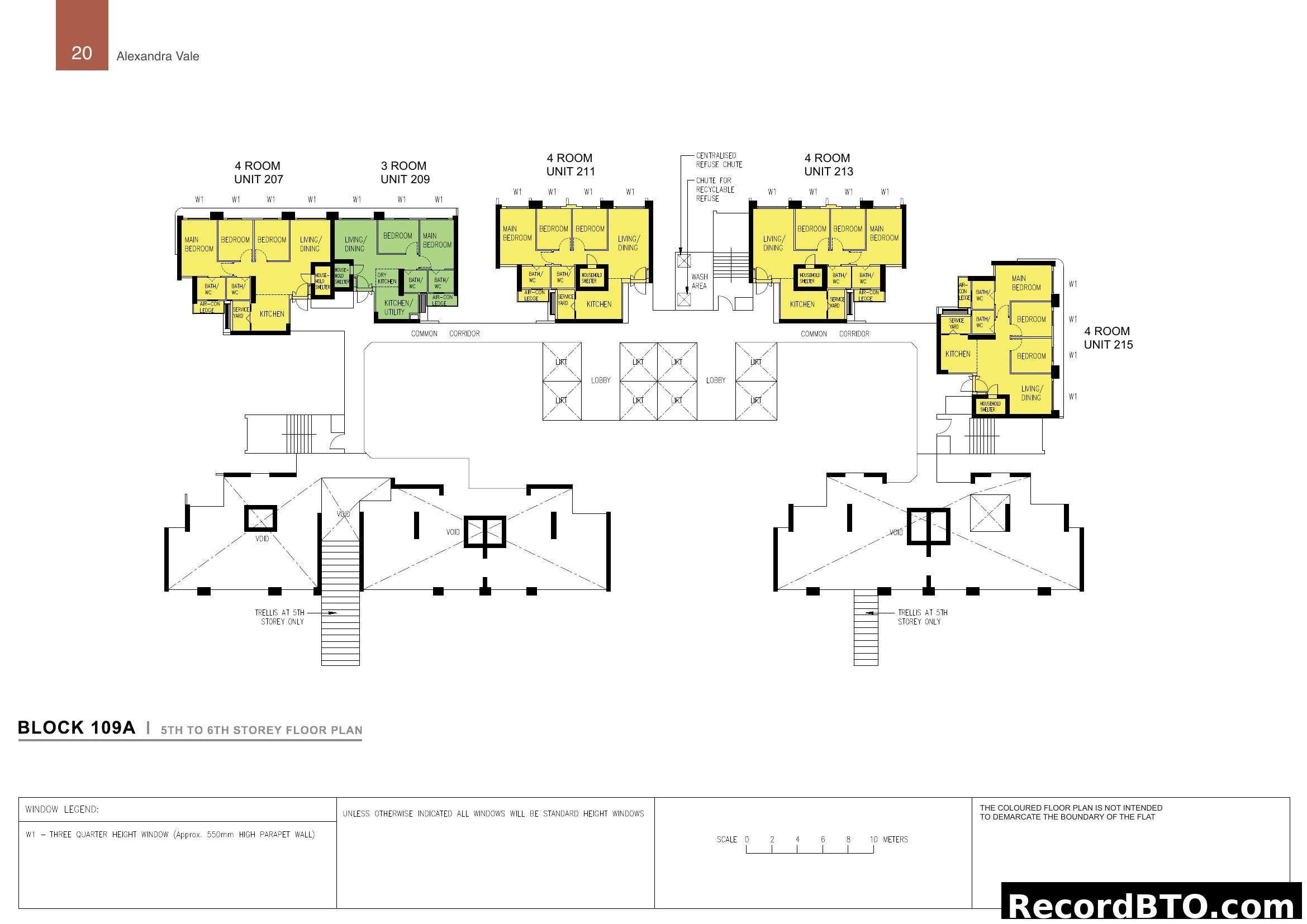 Block 109A 5th to 6th Storey Floor Plan