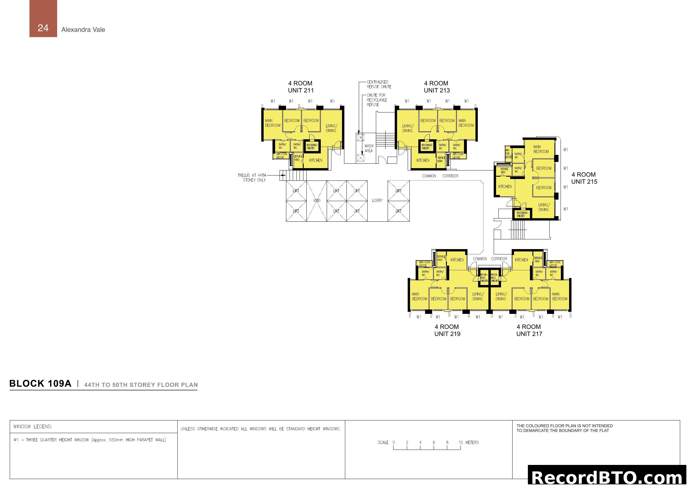 Block 109A 44th to 50th Storey Floor Plan
