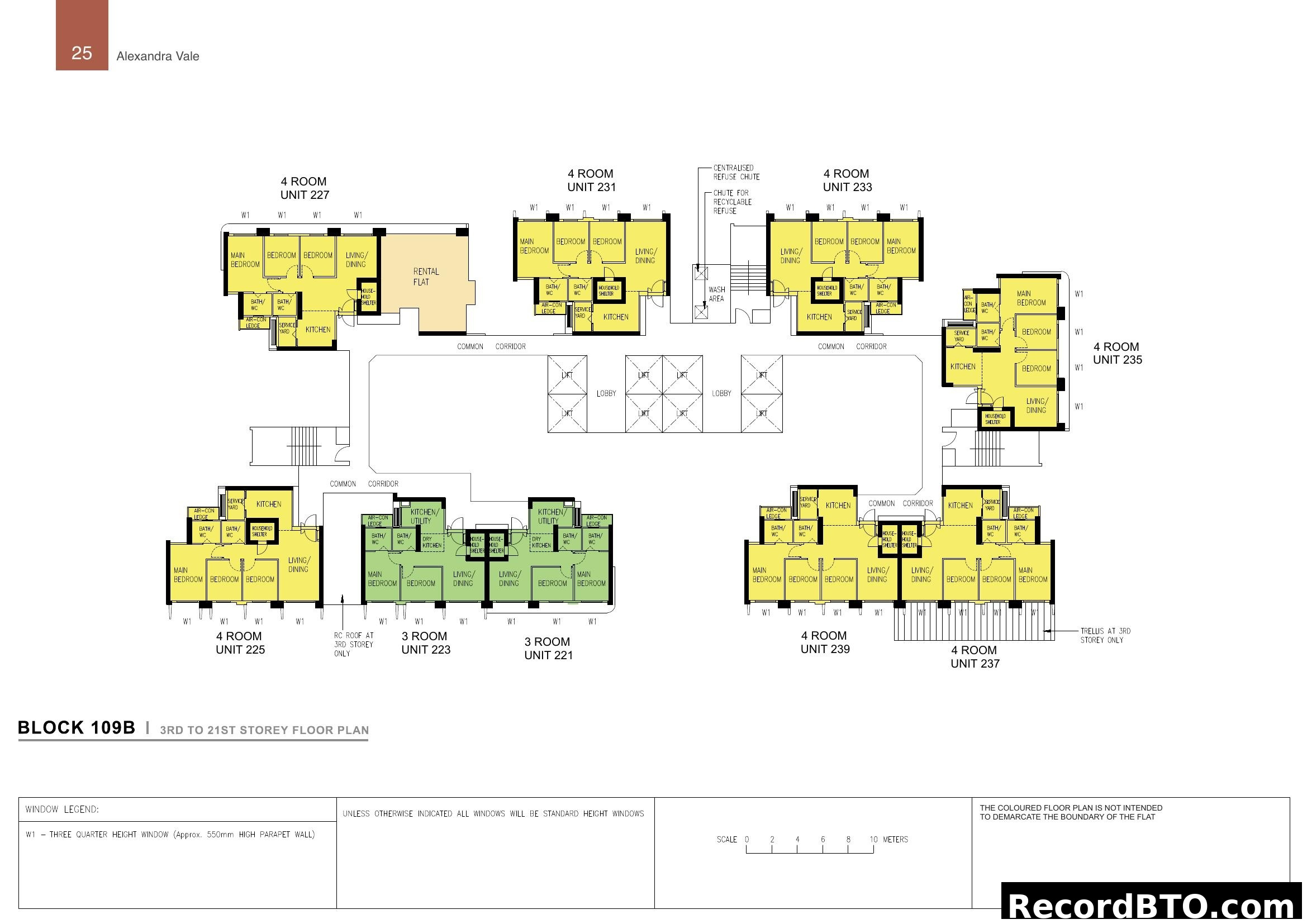 Block 109B Floor Plan (3rd to 21st Storey), Alexandra Vale