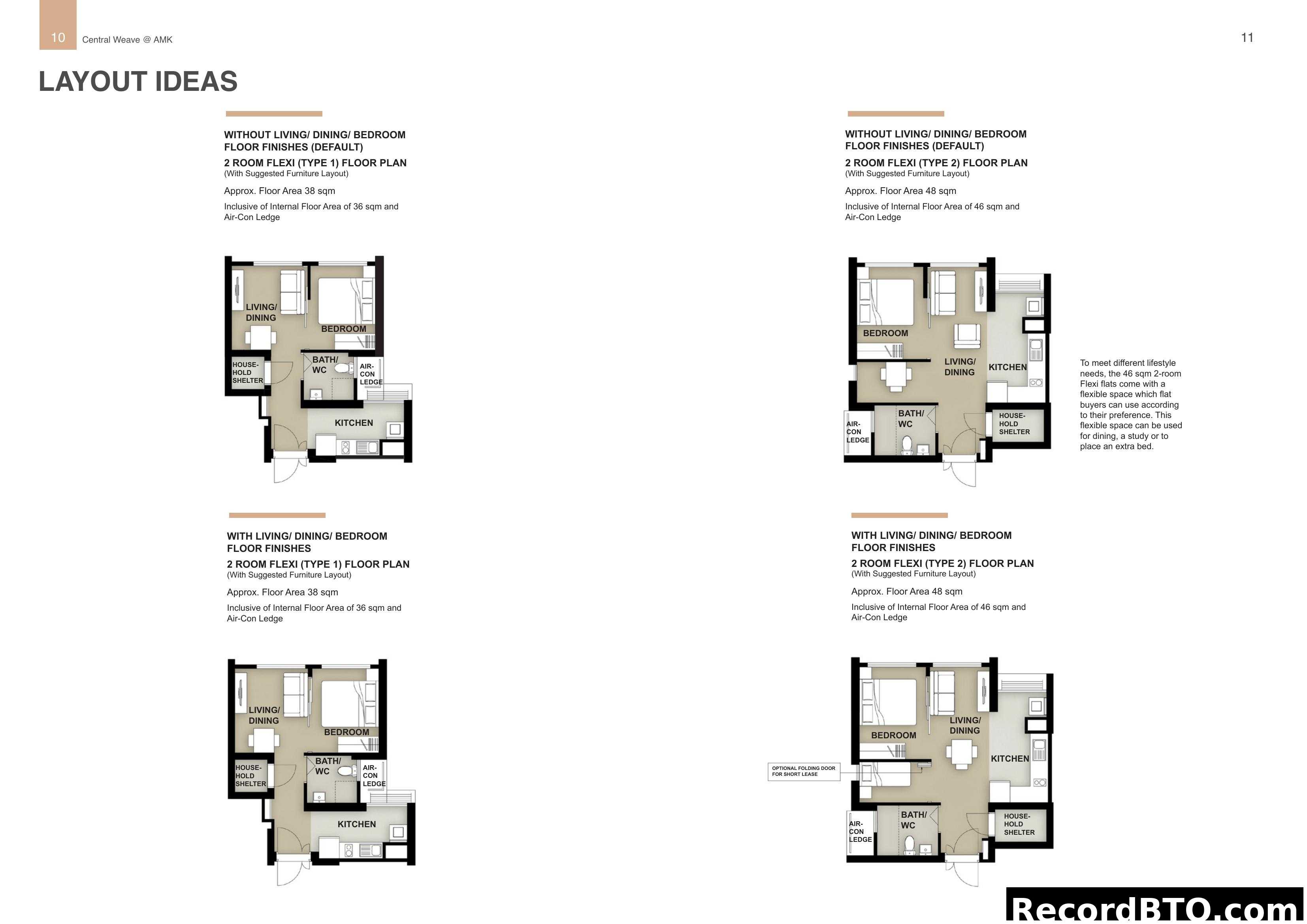 2-Room Flexi Layout Ideas (Type 1 & Type 2)