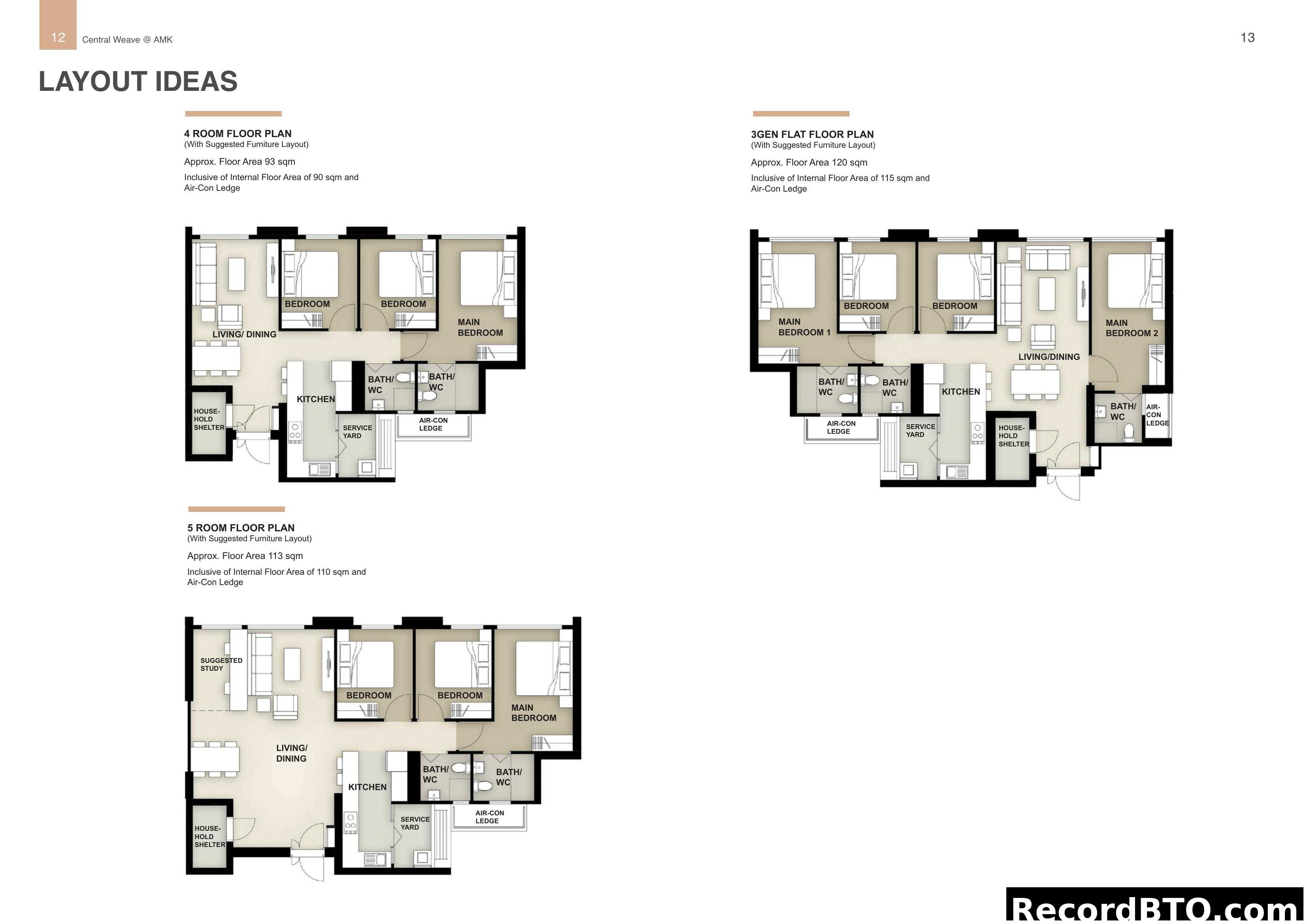 HDB BTO Floor Plan Layouts