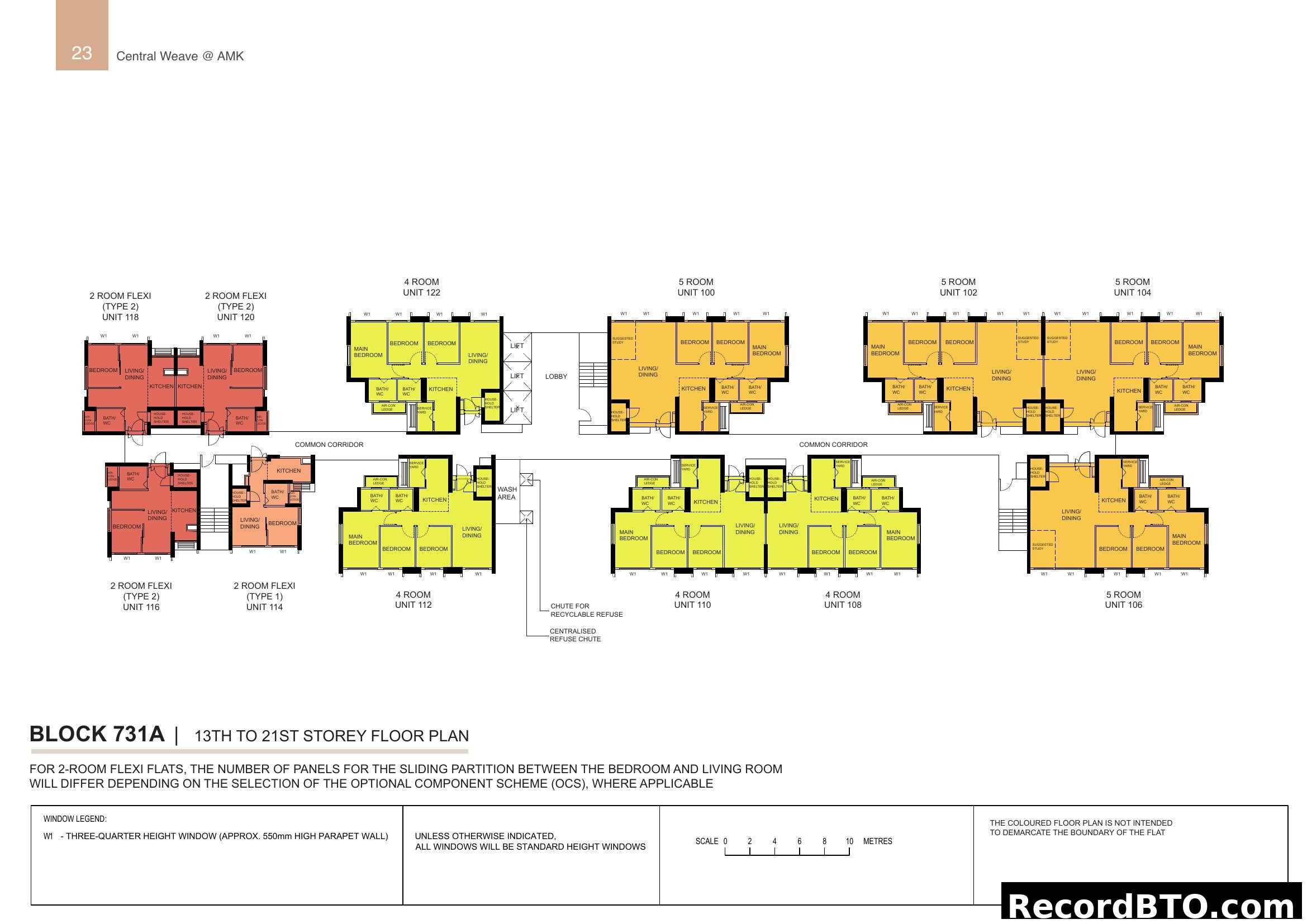 Block 731A 13th to 21st Storey Floor Plan