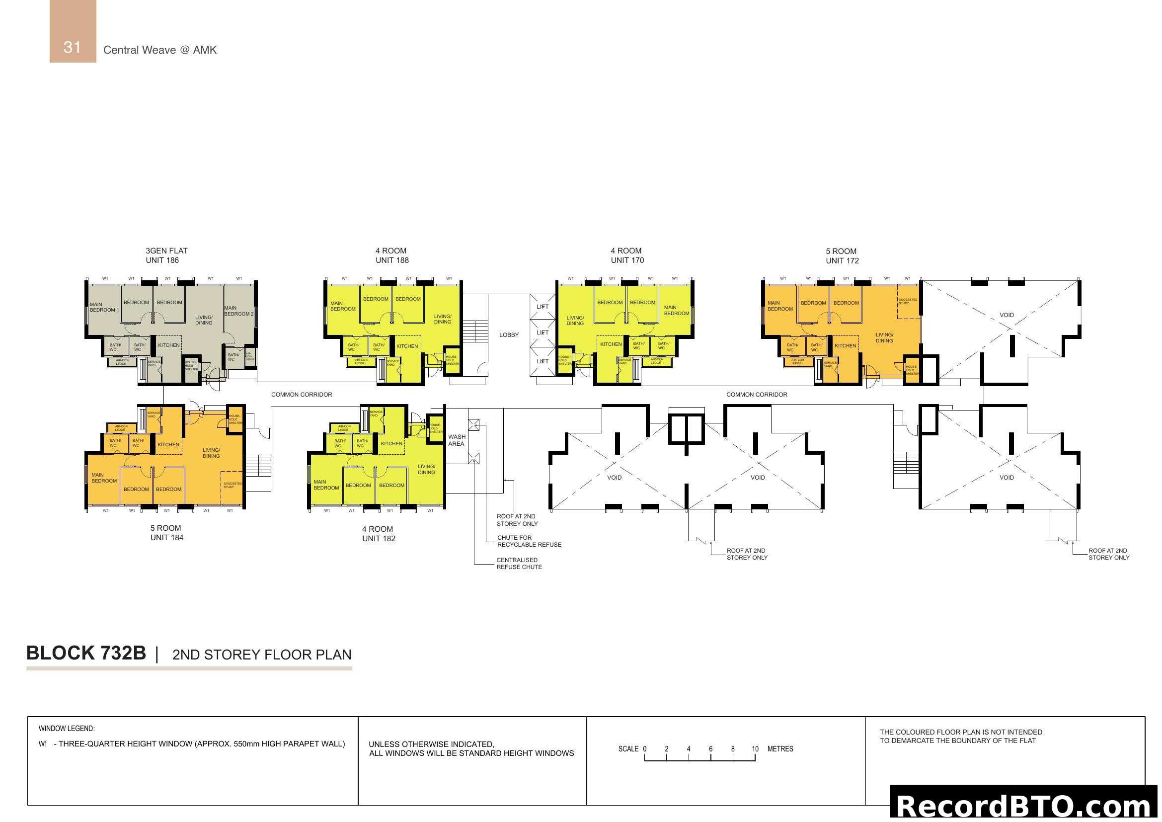 Block 732B 2nd Storey Floor Plan - Central Weave @ AMK