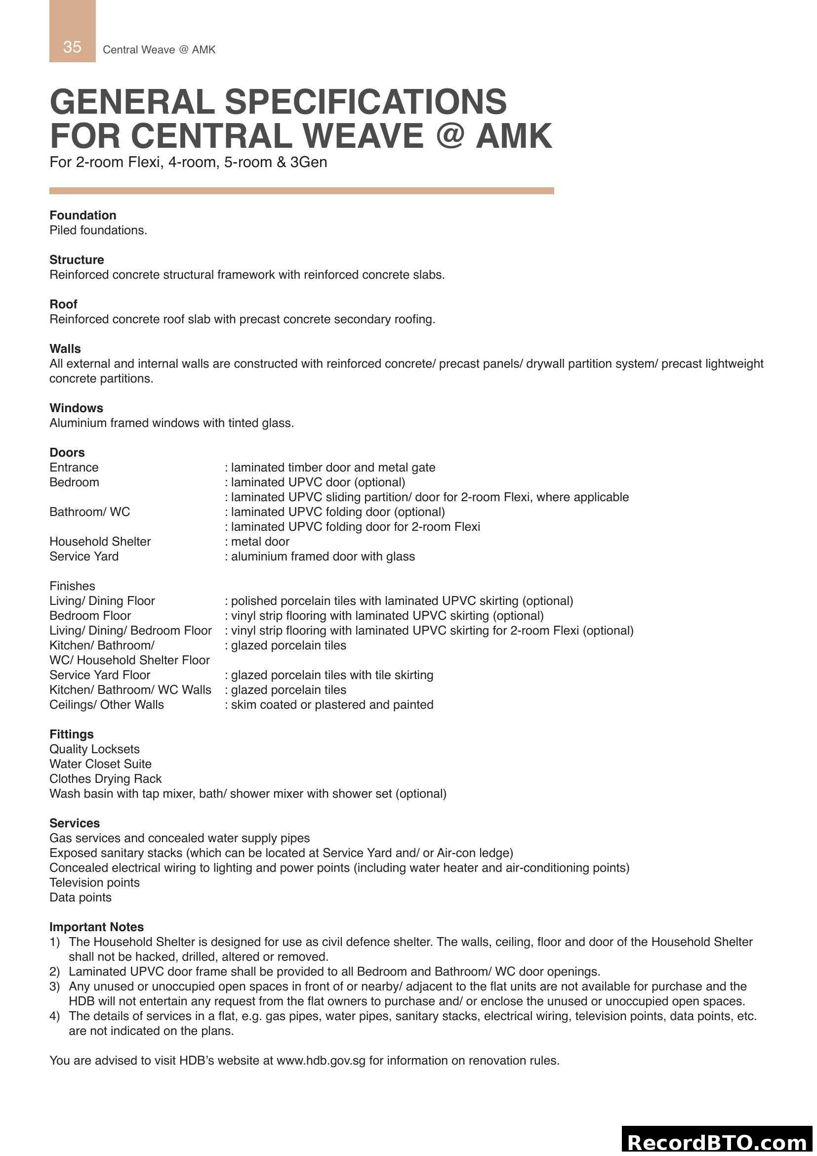 Central Weave @ AMK - General Specifications