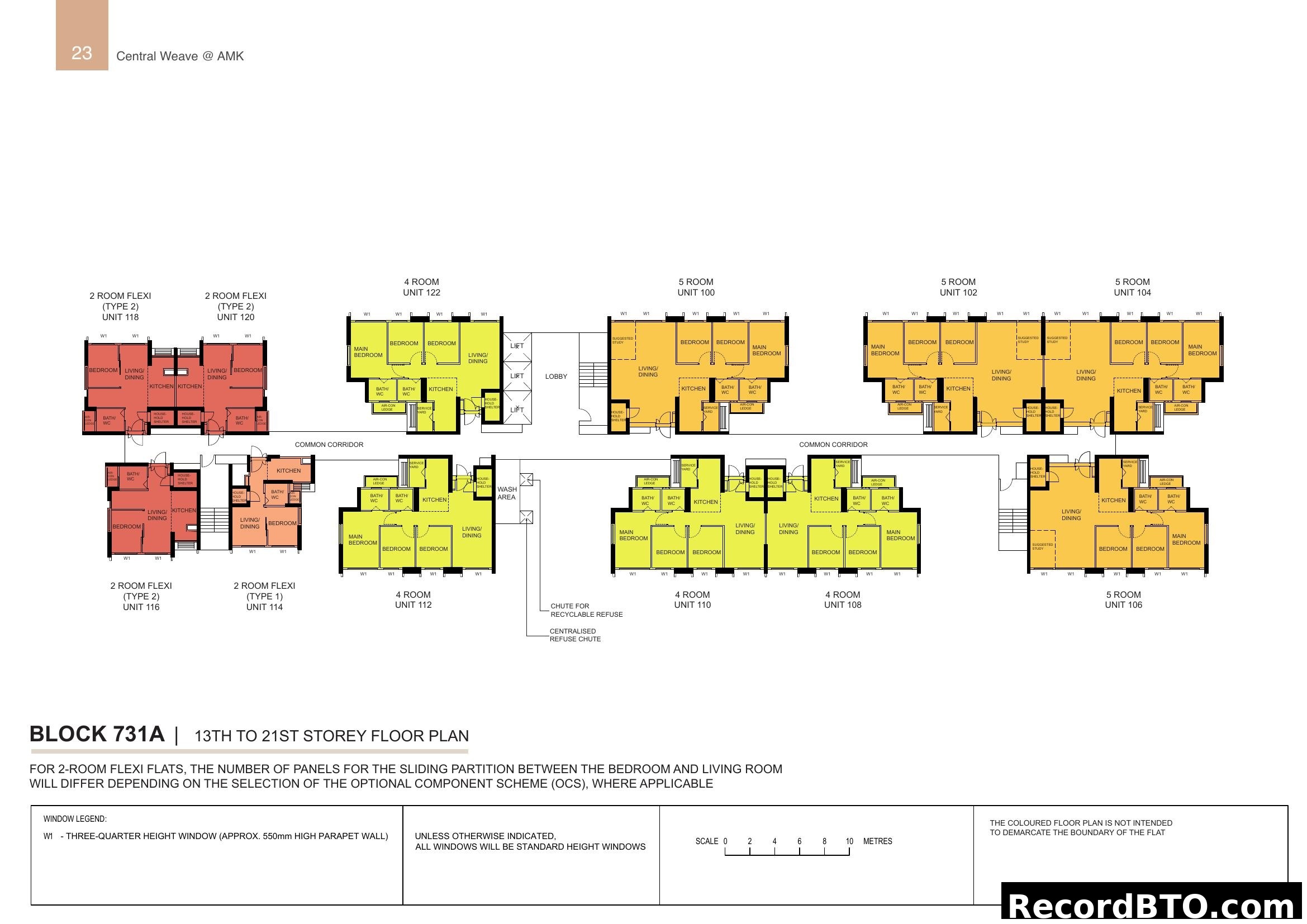 Block 731A 13th to 21st Storey Floor Plan