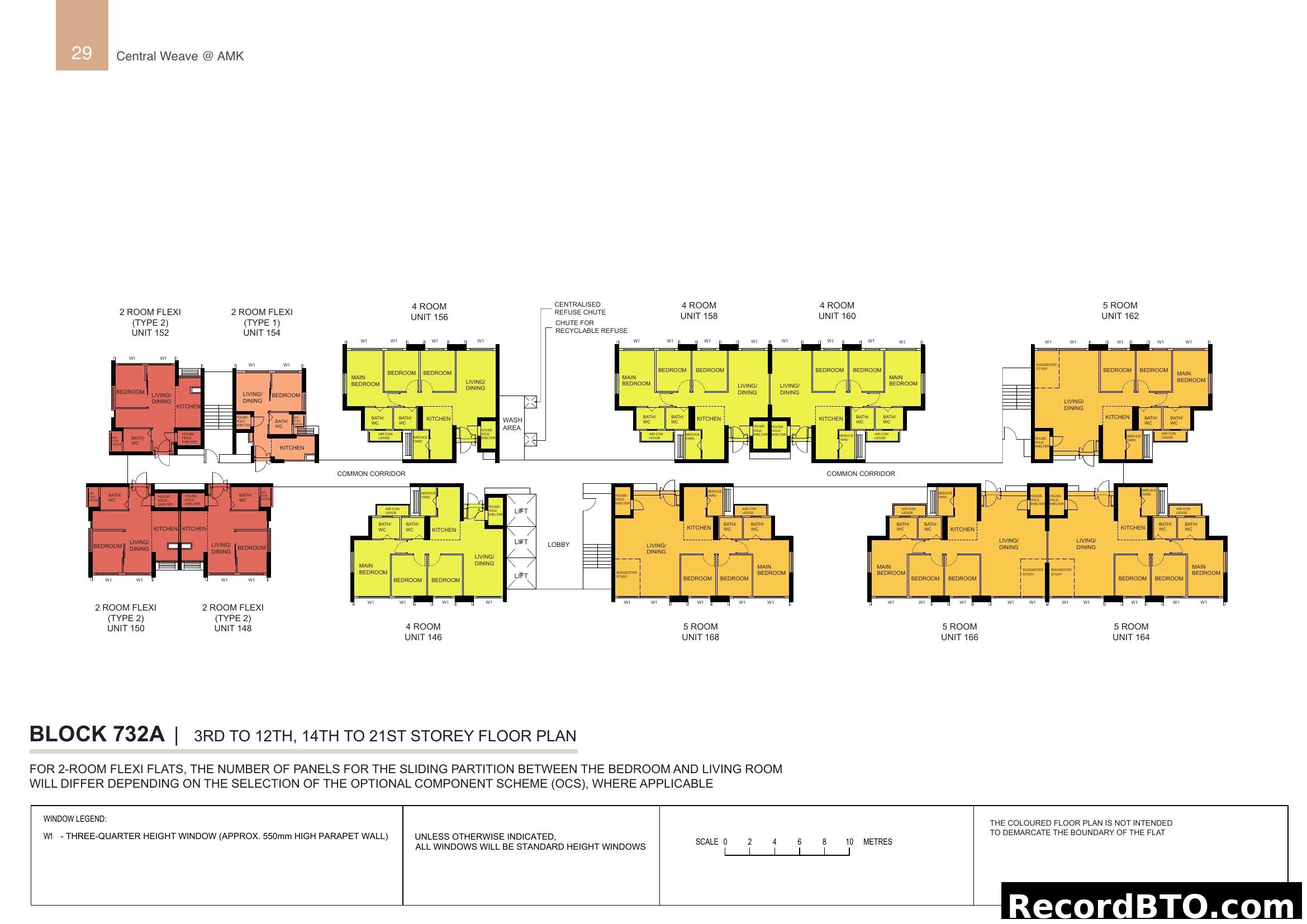 Block 732A Floor Plan: 2, 4, 5-Room Units