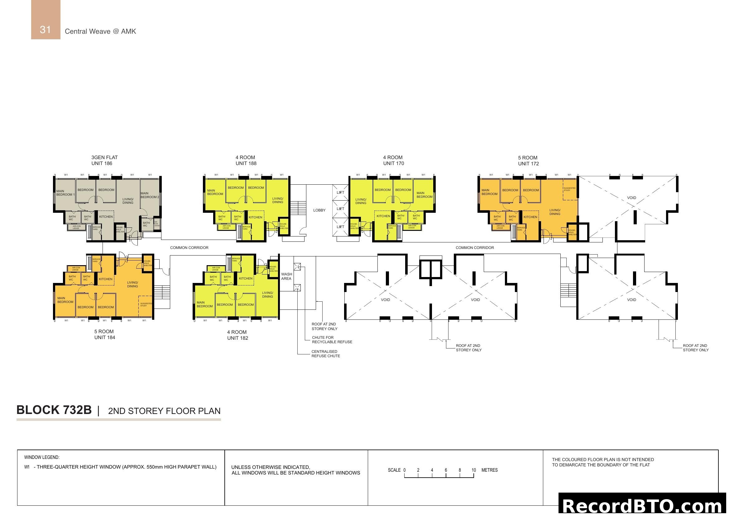 Block 732B 2nd Storey Floor Plan - Central Weave @ AMK