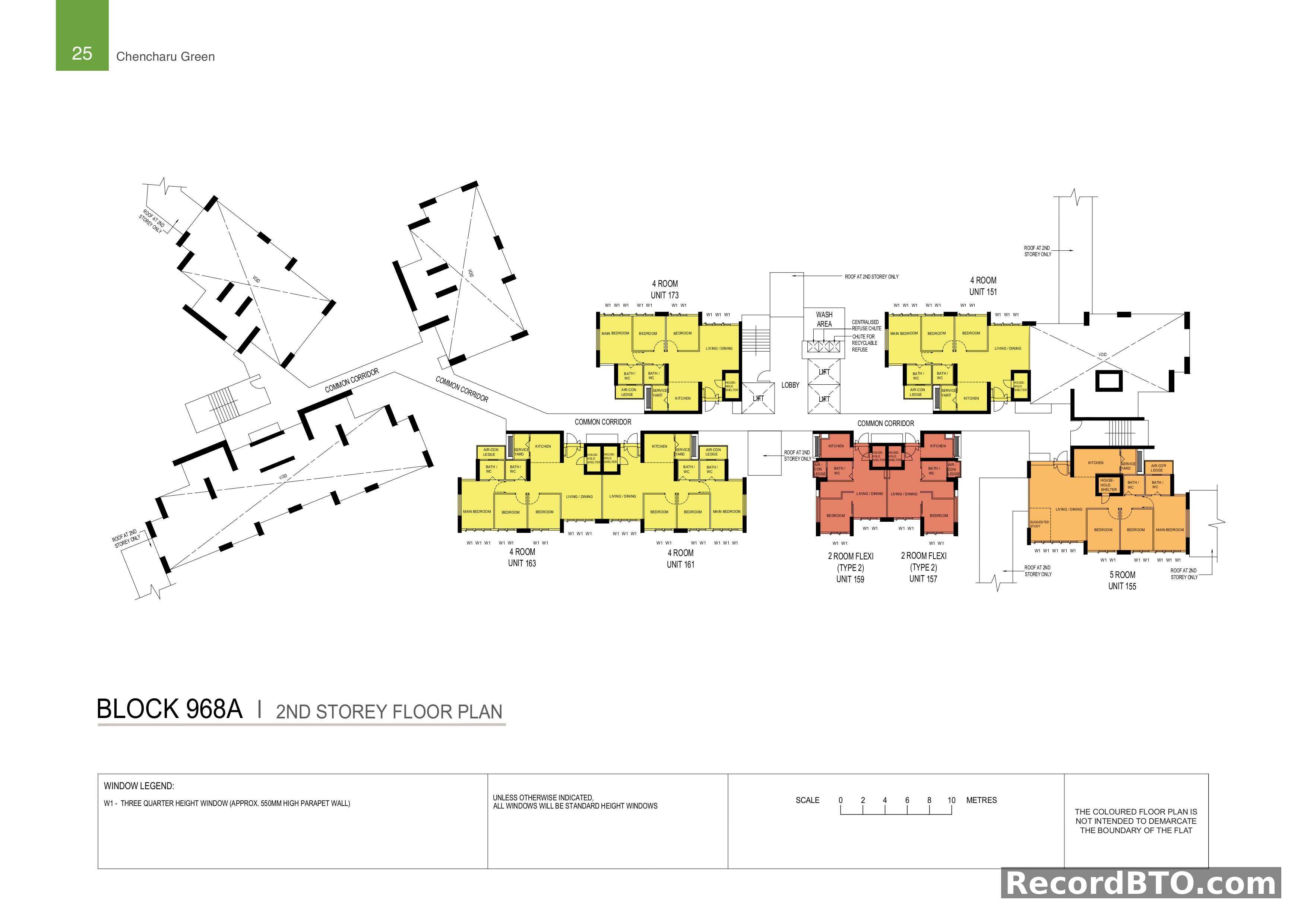 Block 968A: 2nd Storey Floor Plan with Multiple Unit Types