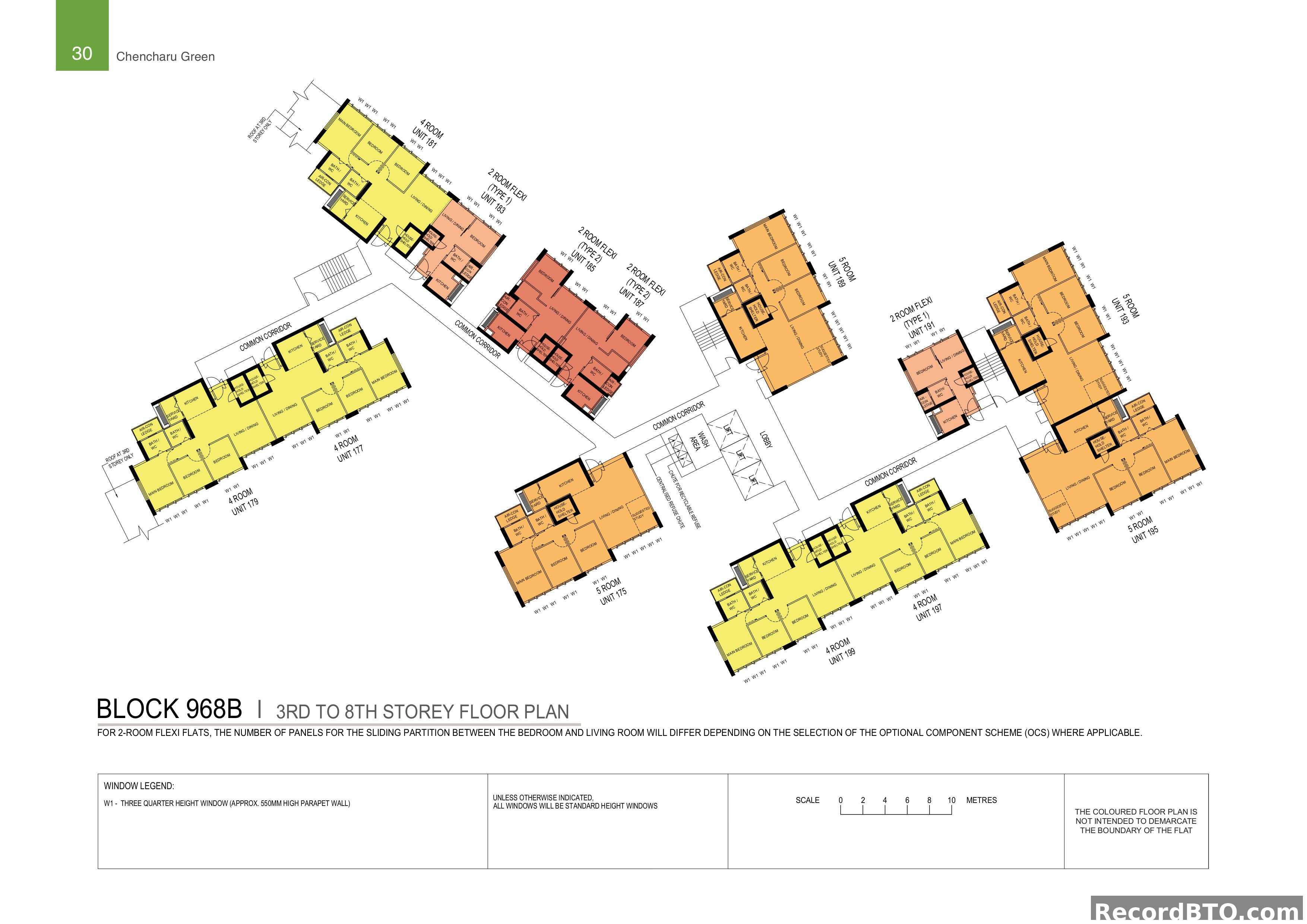 Block 968B: 3rd-8th Storey Floor Plan