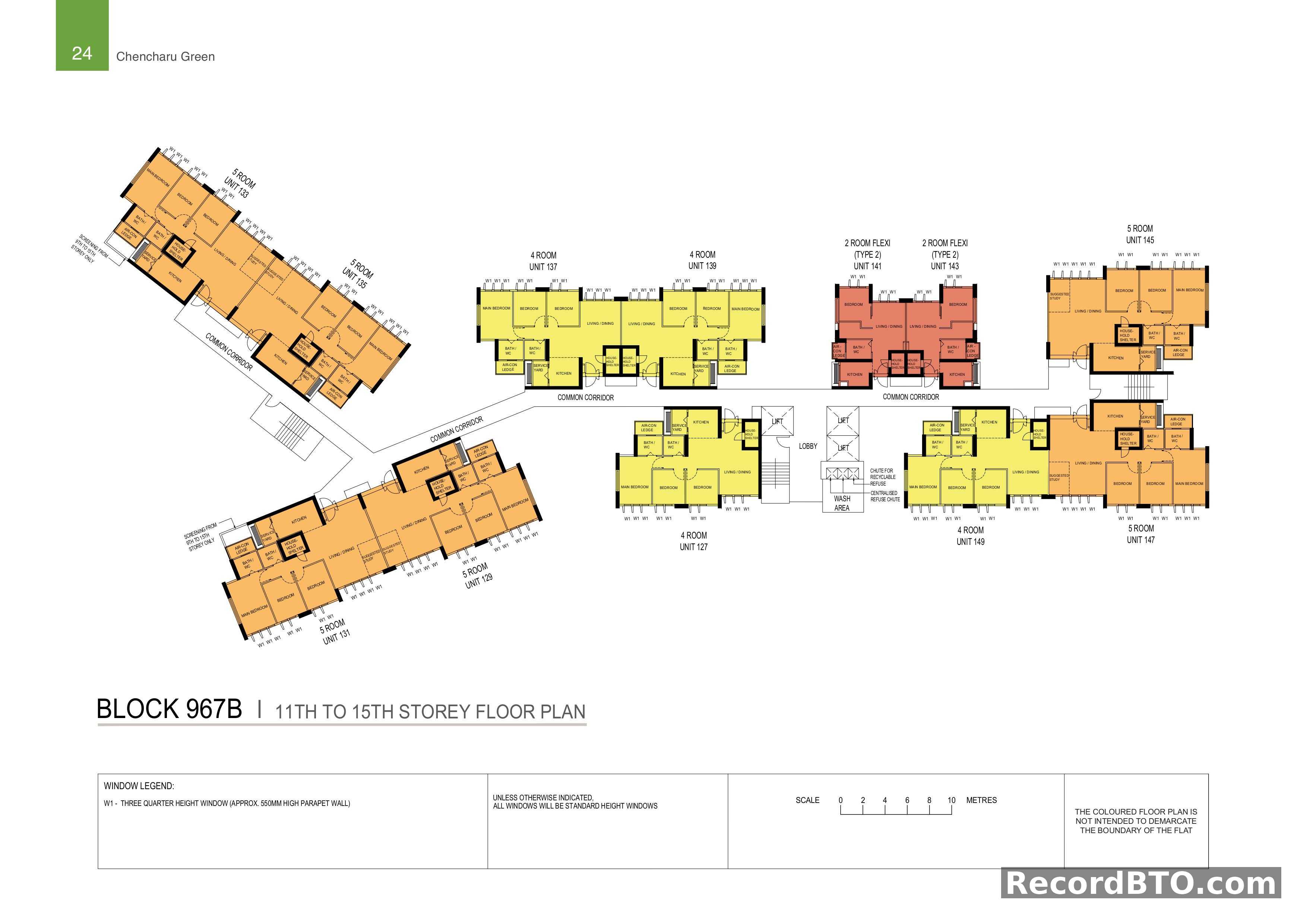 Block 967B: 11th-15th Storey Floor Plan
