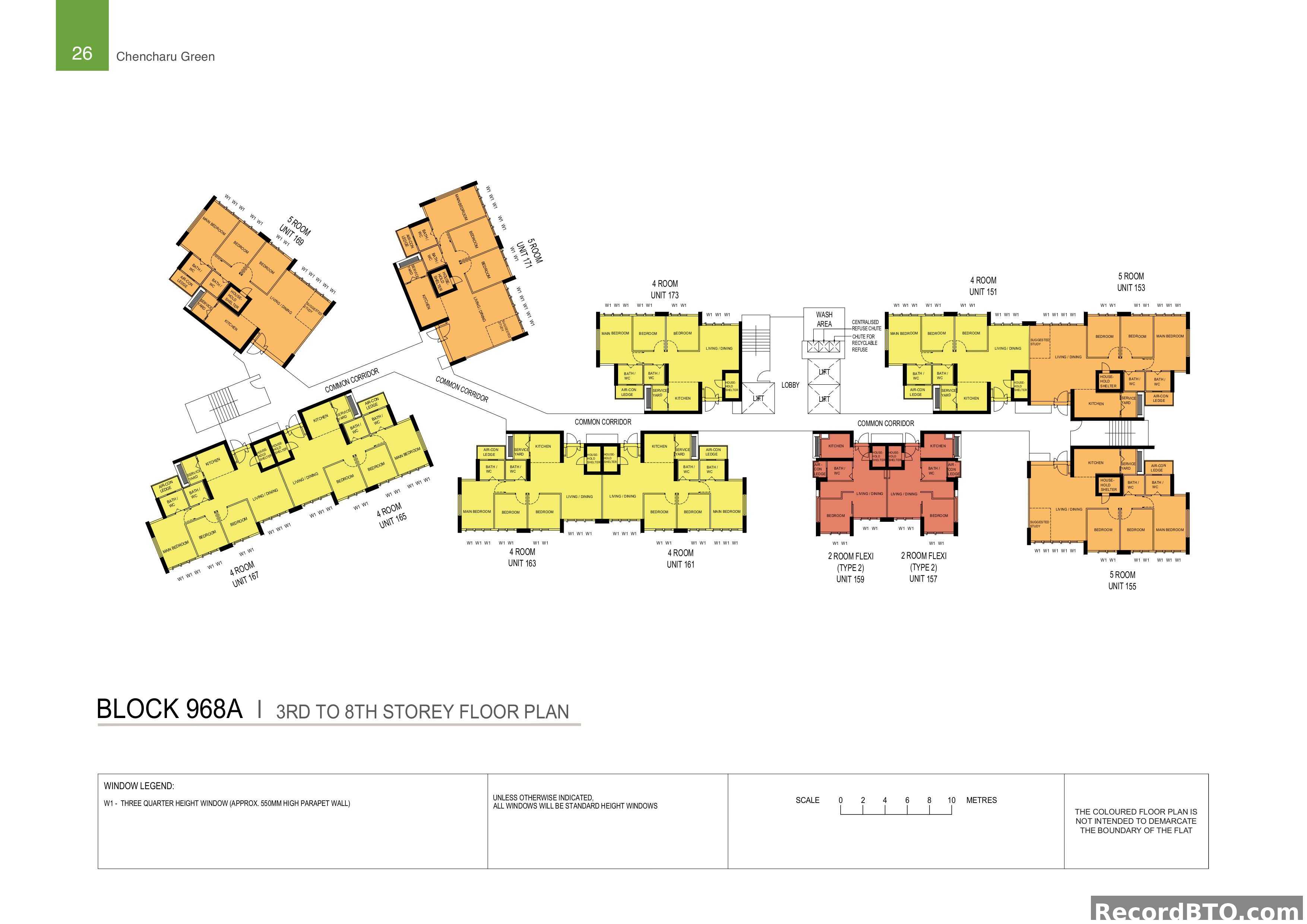 Block 968A: 3rd-8th Storey Floor Plans