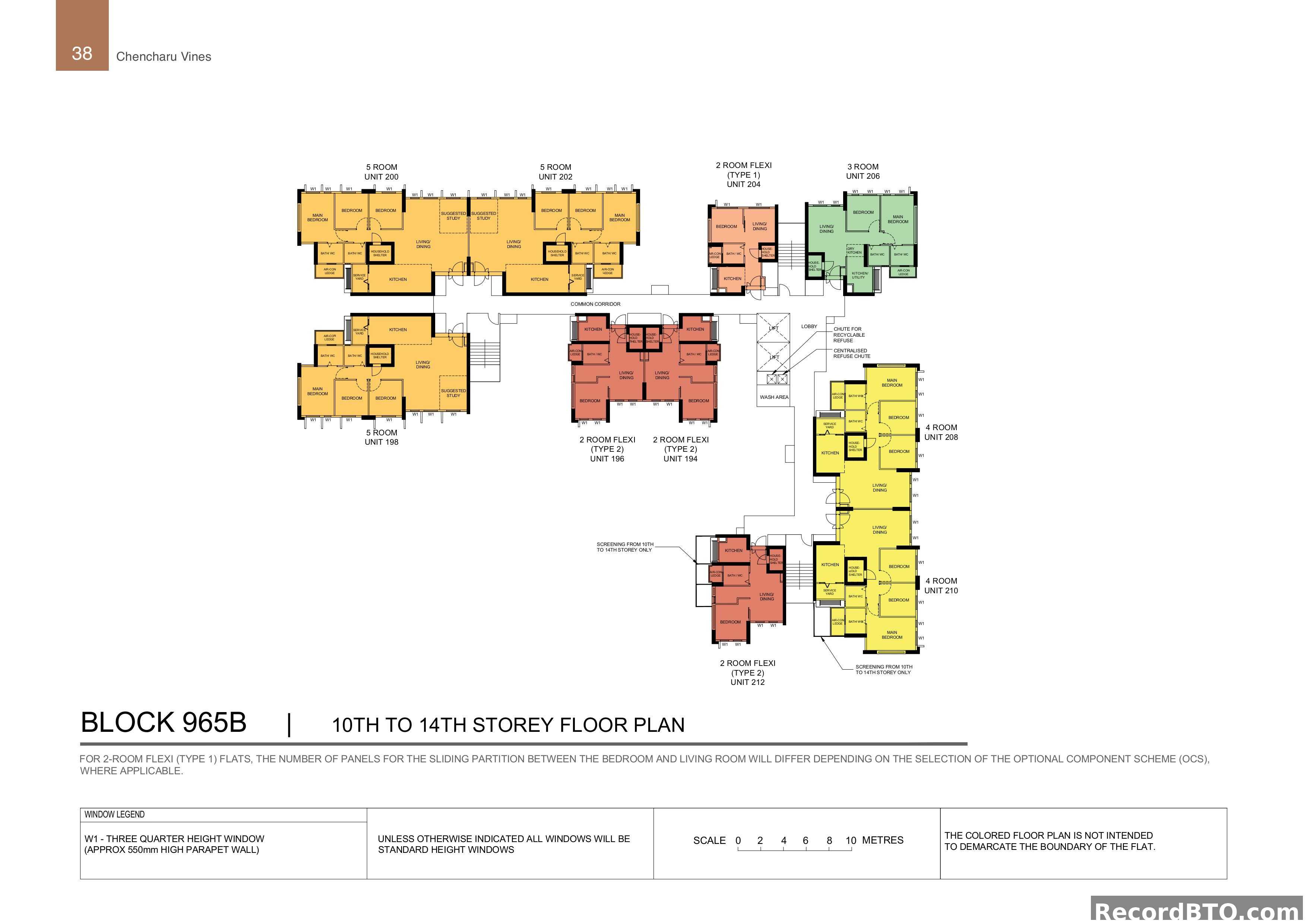 Block 965B: 10th-14th Storey Floor Plans