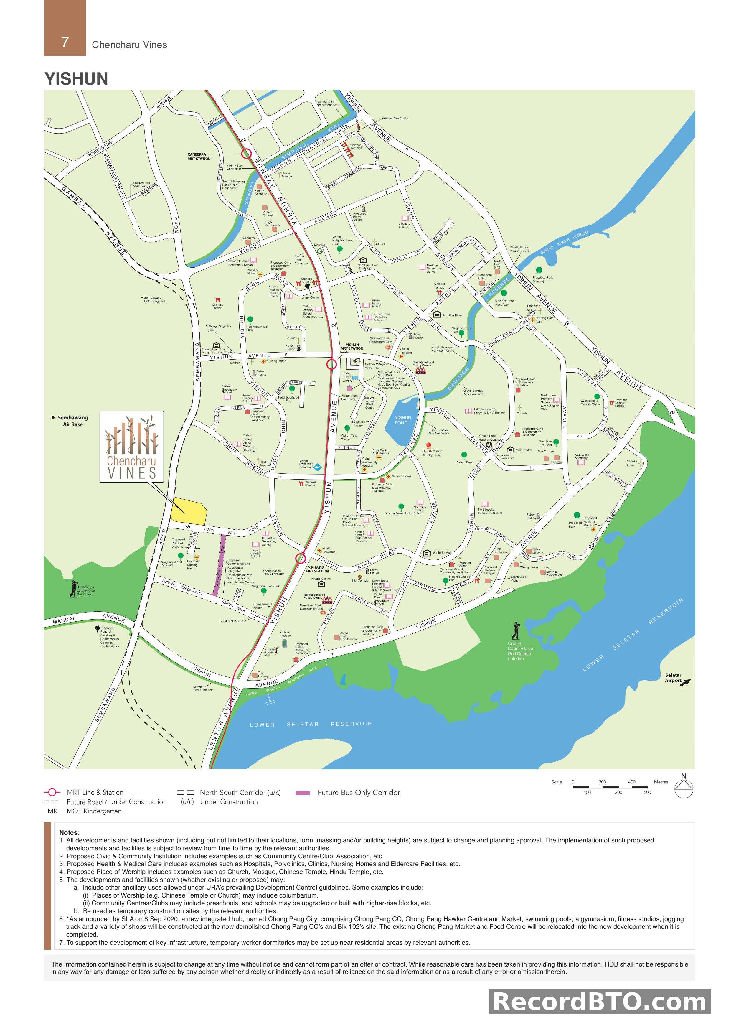Yishun Area Location Map with Amenities
